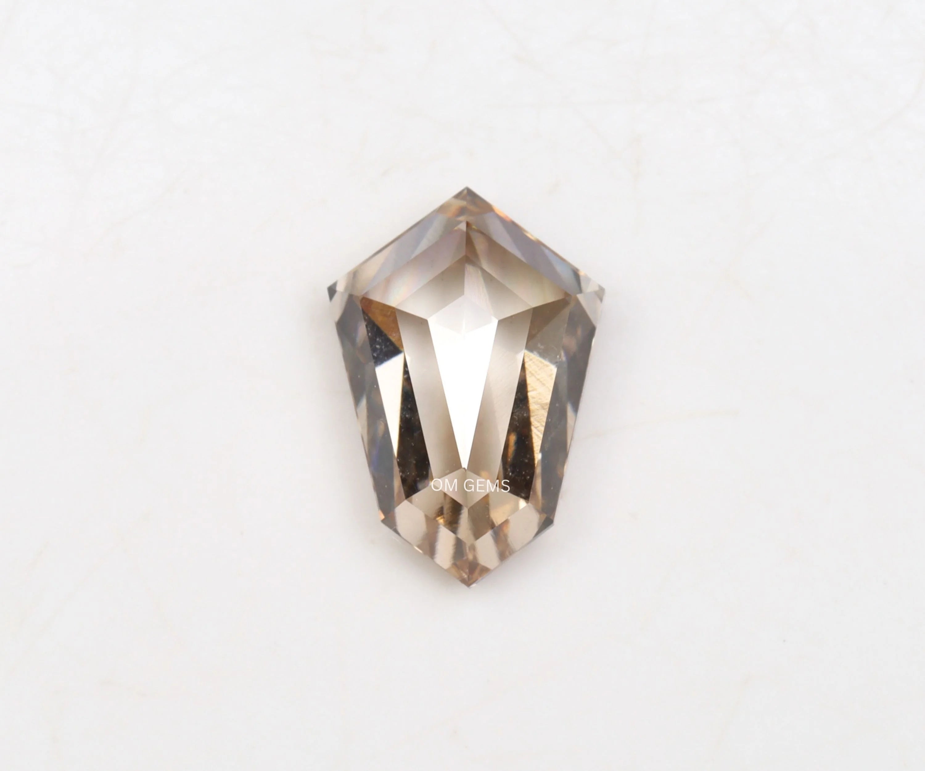 Fancy Champagne Shield Cut Lab Grown Loose Diamond