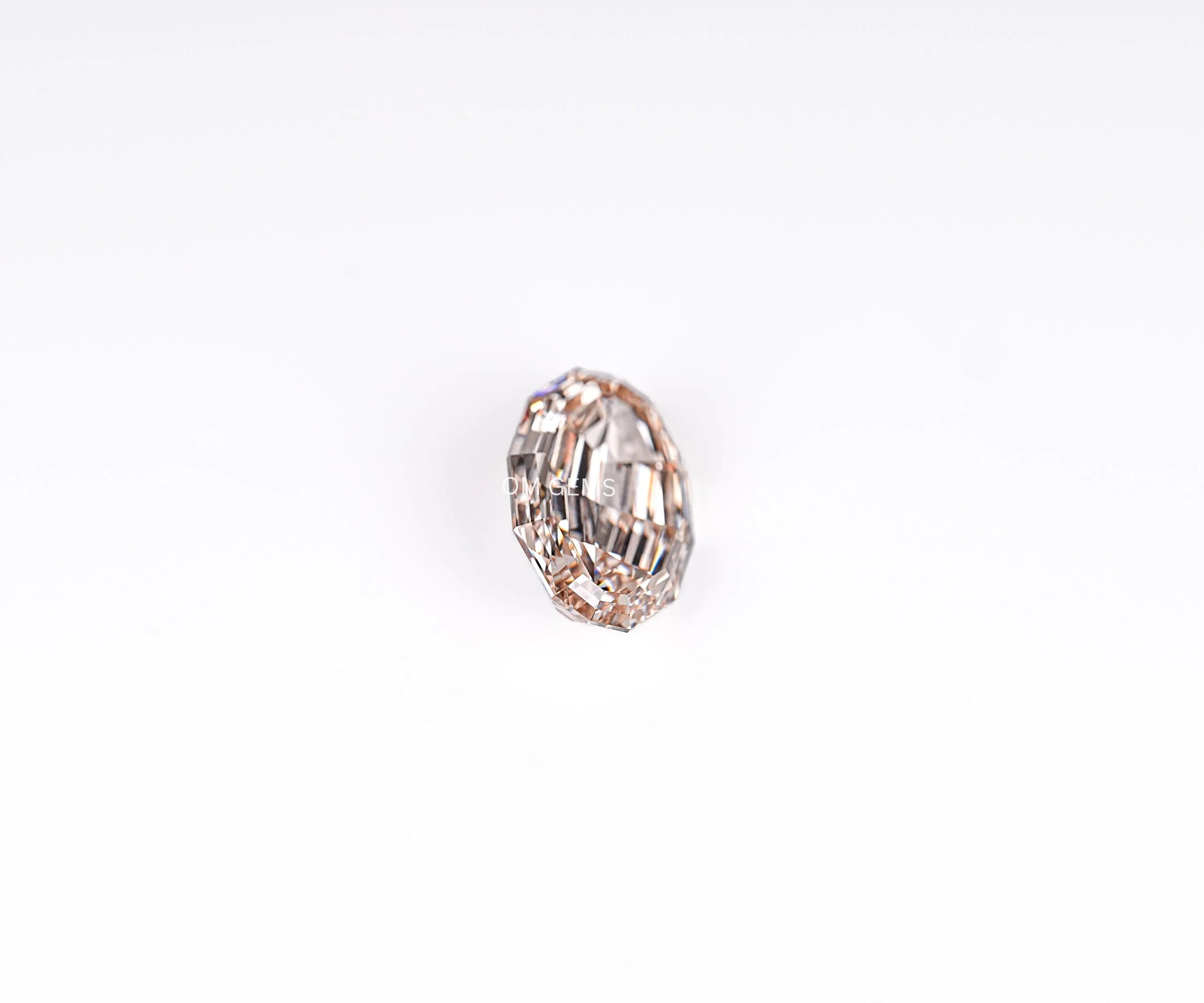 Fancy Champagne Step Cut Oval Lab Loose Diamond