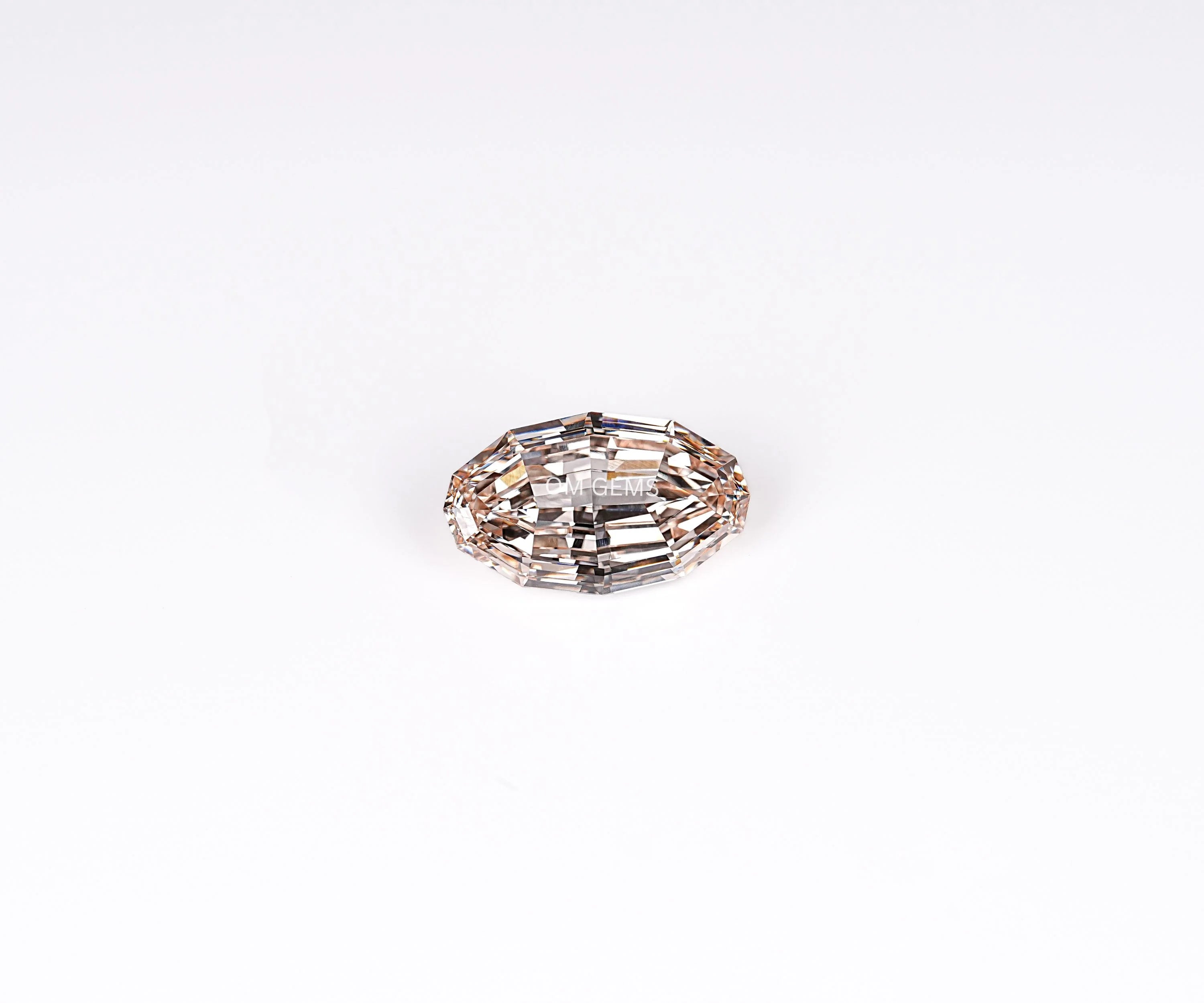 Fancy Champagne Step Cut Oval Lab Loose Diamond