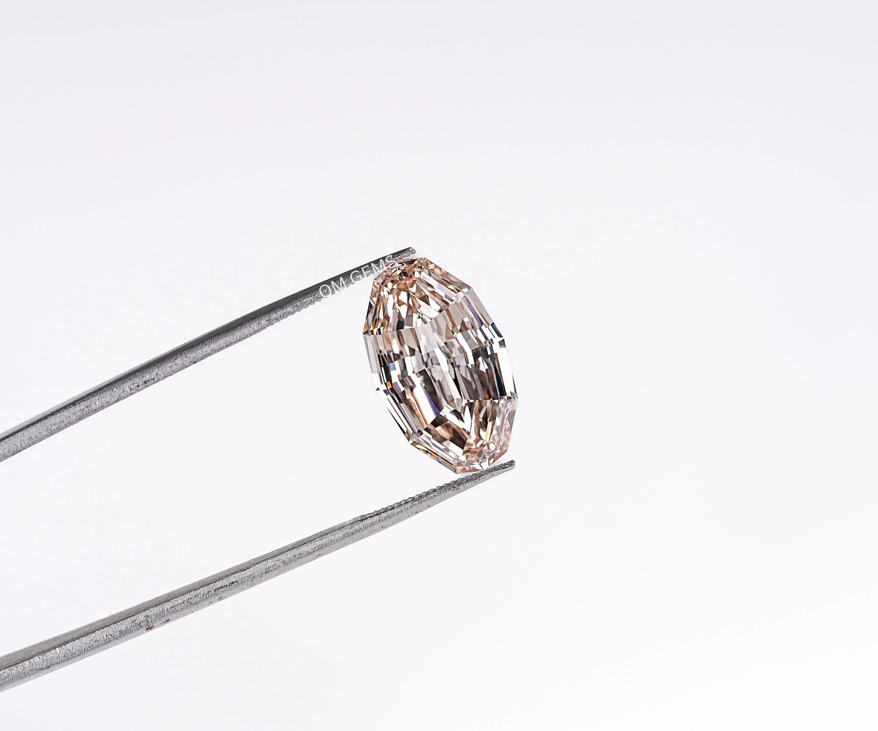 Fancy Champagne Step Cut Oval Lab Loose Diamond