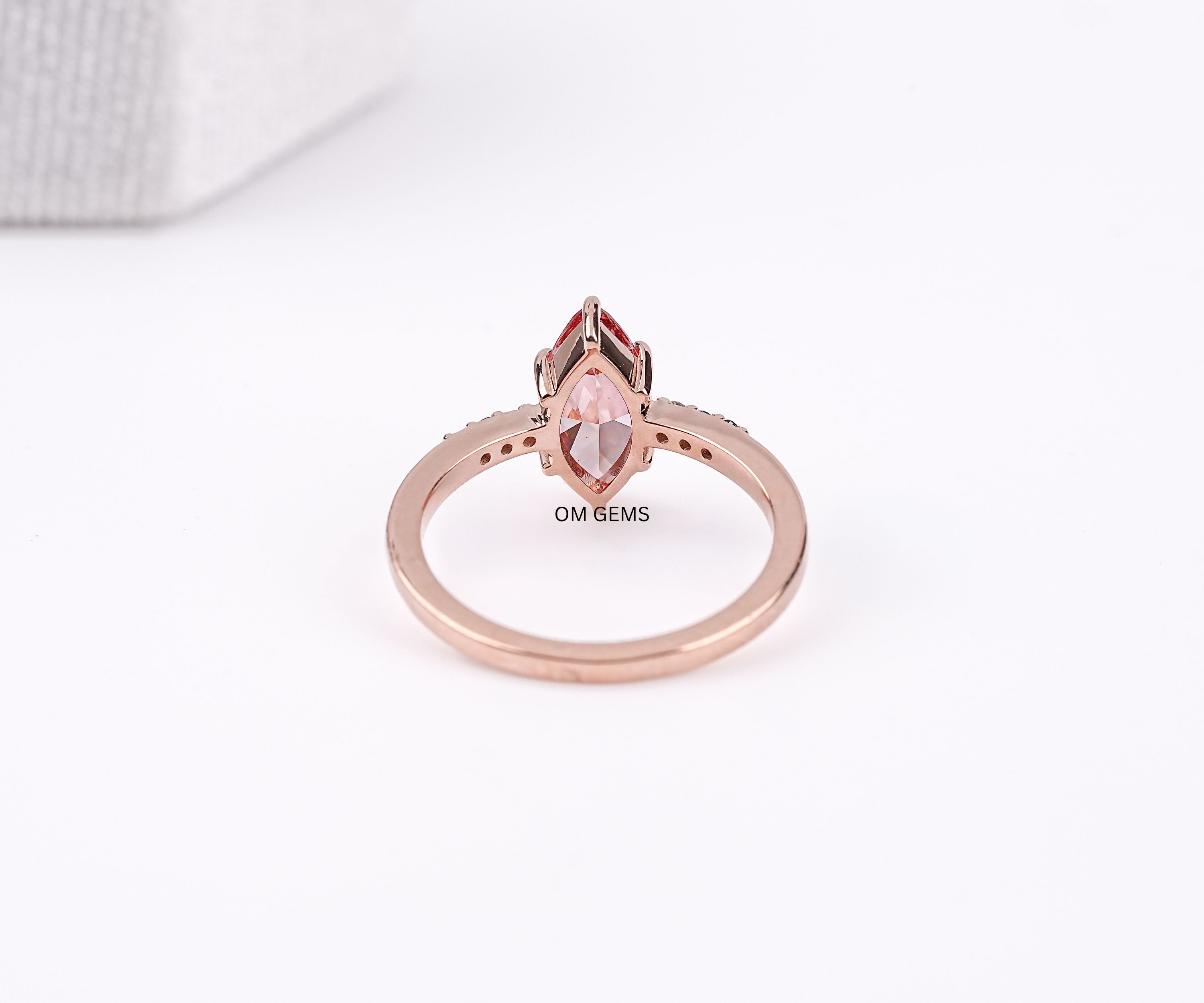 Fancy Pink Marquise Cut Solitaire Diamond Ring