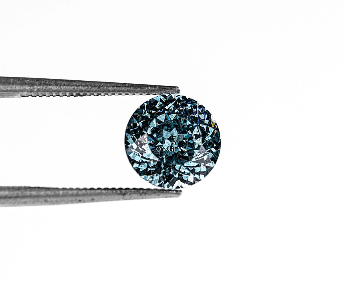 1.23 Carat Portuguese Cut Round Fancy Blue Color Lab Grown Diamond