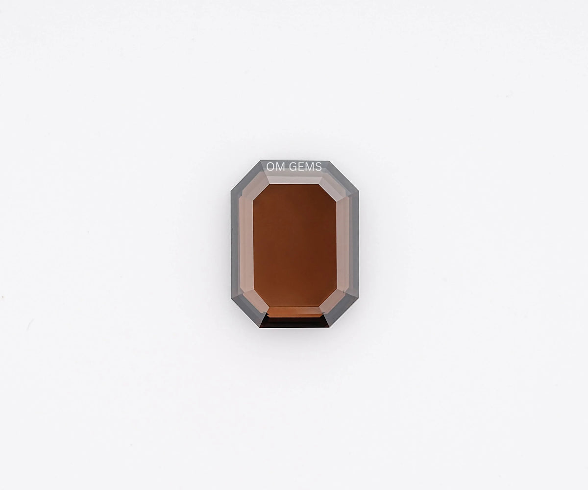 7.06 Carat Fancy Brown Emerald Portrait Cut Lab Grown Loose Diamond
