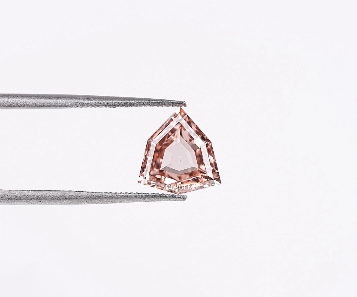1.68 Carat Fancy Champagne Color Trillion Step Cut Lab Grown Diamond