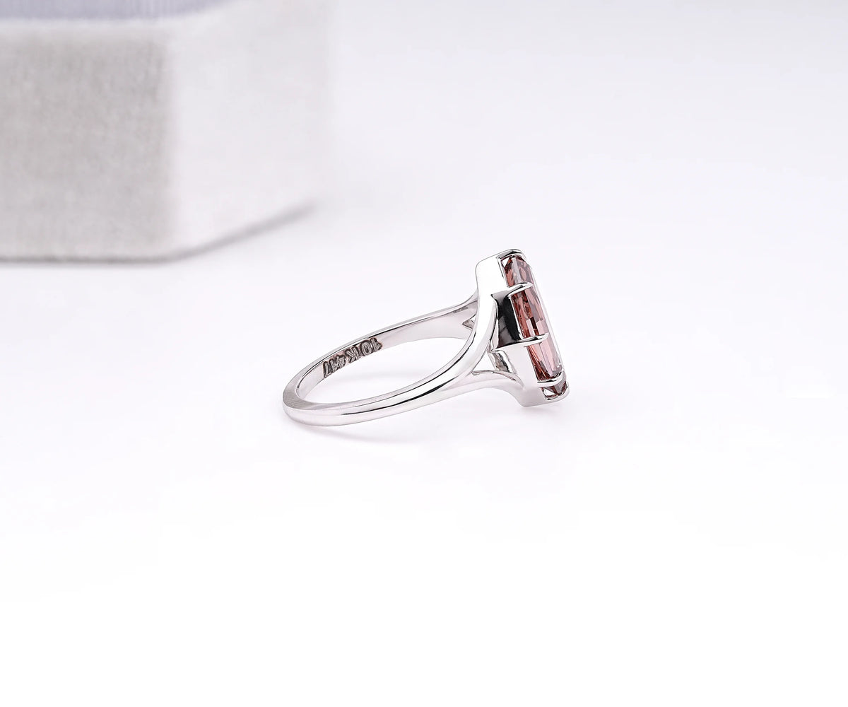 Solitaire Split Shank Fancy Champagne Marquise Shape Lab Diamond Engagement Ring