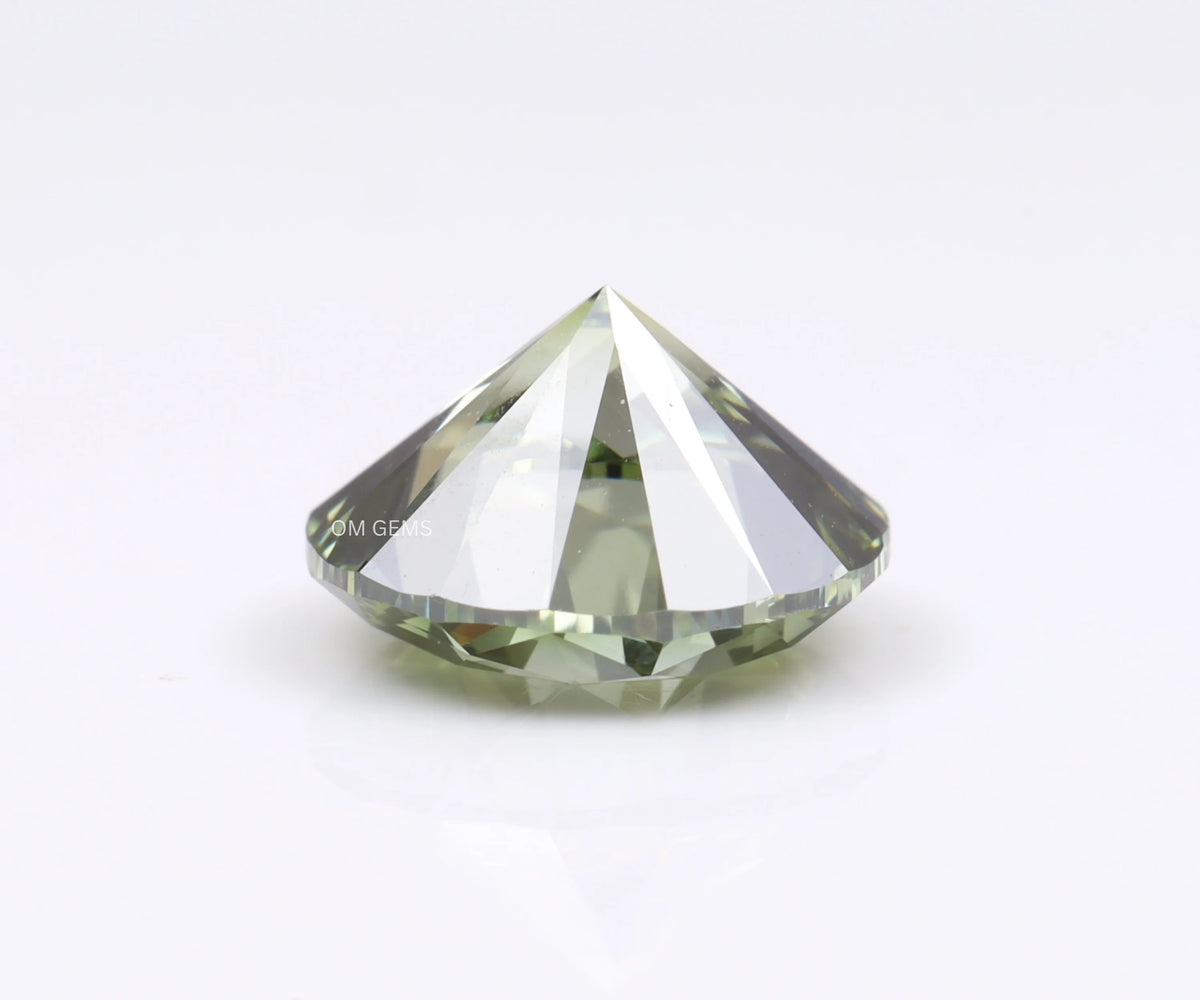 1.03 Carat Fancy Green Round Brilliant Cut Lab Created Loose Diamond