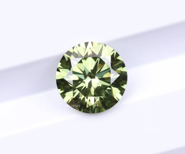 1.03 Carat Fancy Green Round Brilliant Cut Lab Created Loose Diamond