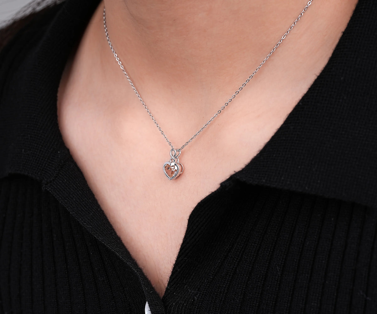 Bezel Fancy Pink Heart Shape Lab Diamond Anniversary Gift Pendant