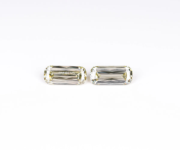 10.42 Carat Fancy Yellow Ashoka Criss Cut Lab Created Matched Diamond Pair