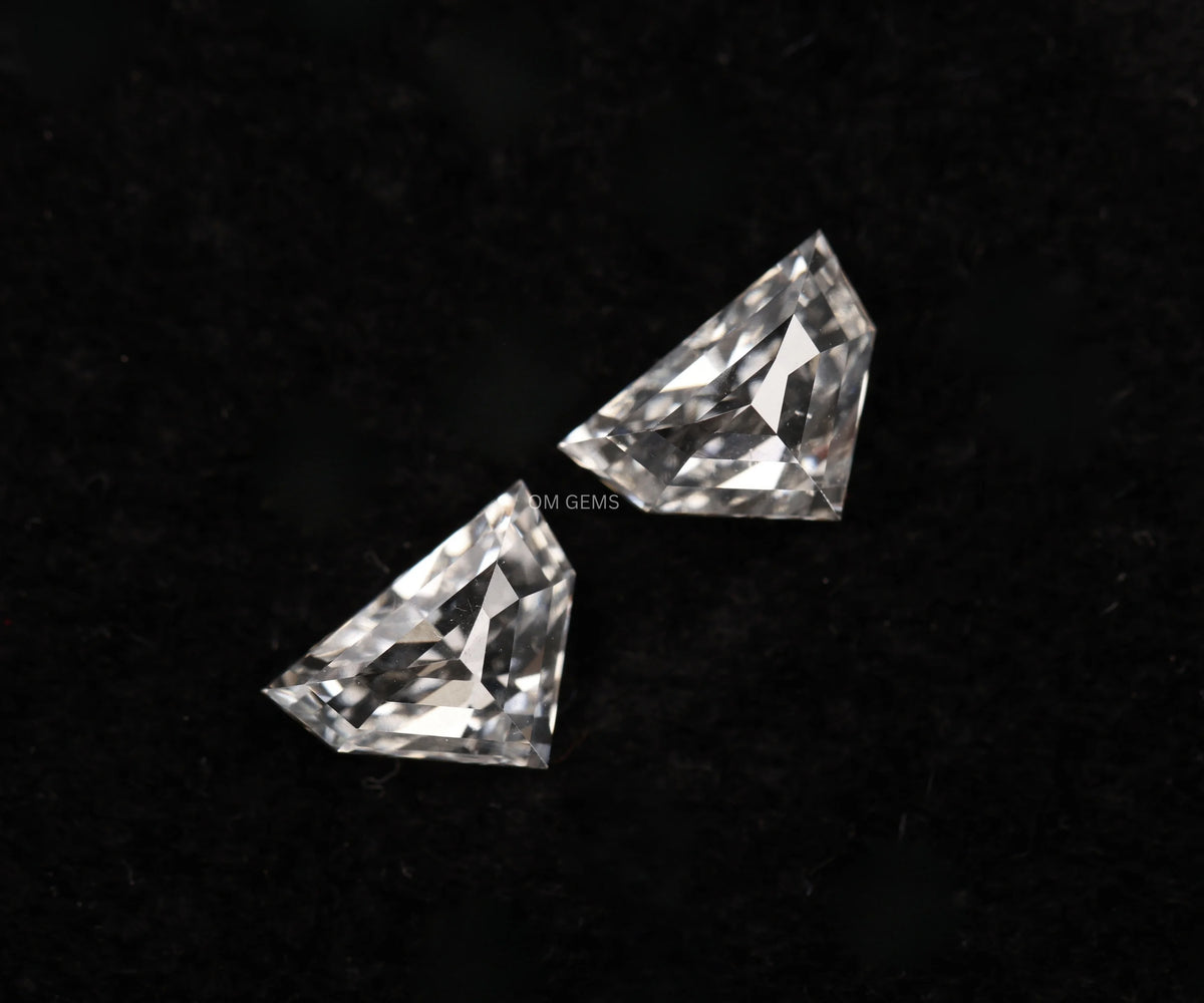 2.06 Carat Epaulette Shape Full Cut Lab Created Matched Diamond Pair