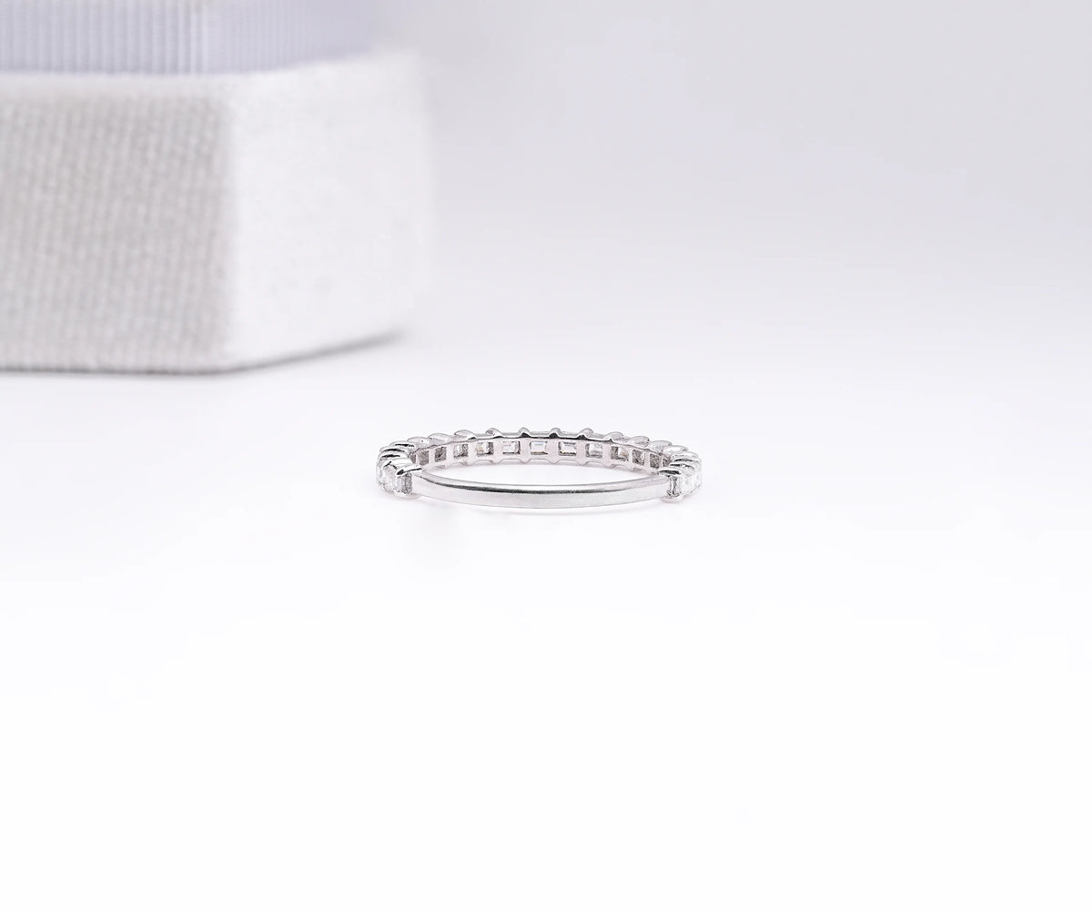 East-West Eternity Baguette Shape Gemstone Wedding Band