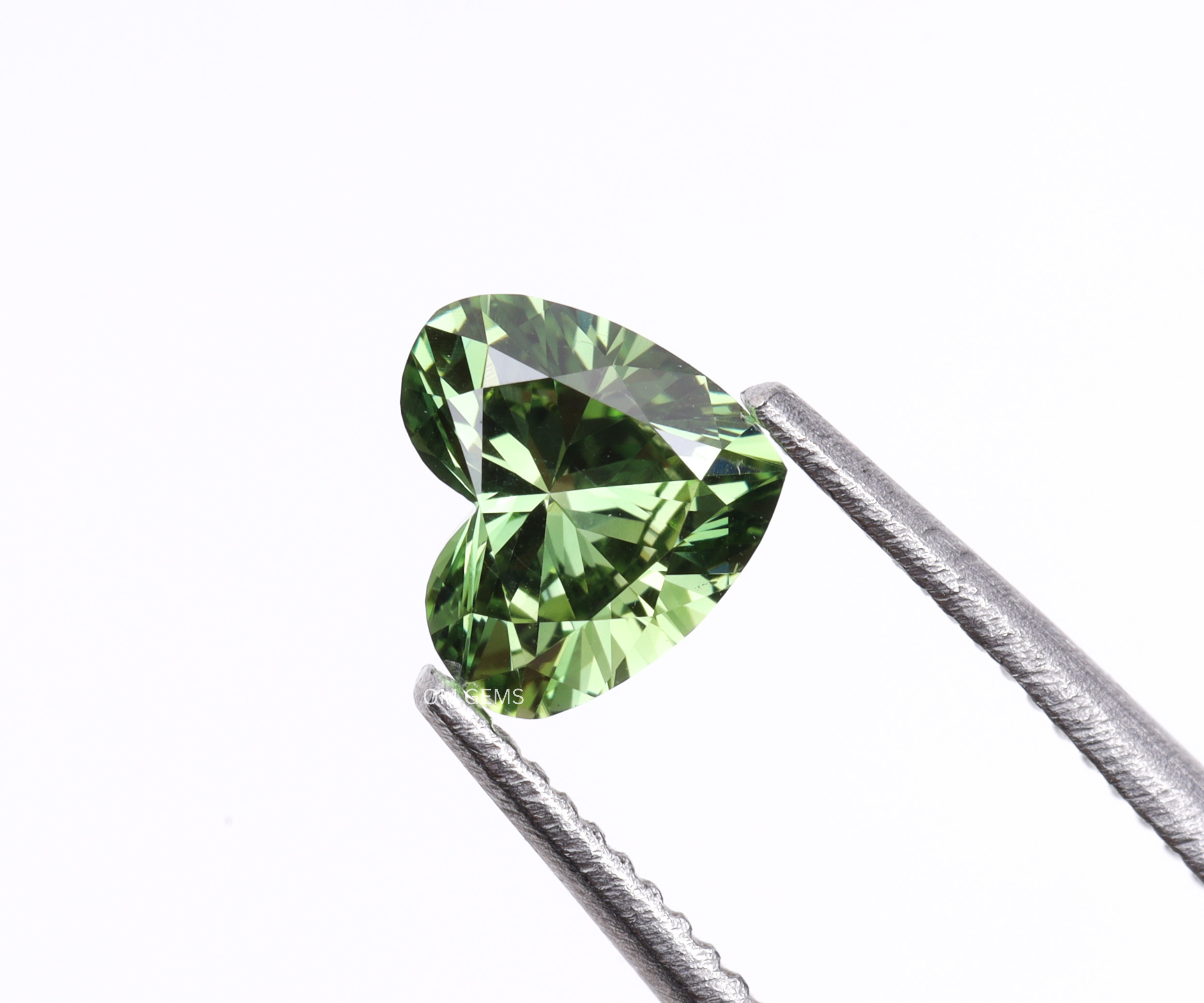 0.55 CT Heart Shaped Green Colored Lab Grown Diamond
