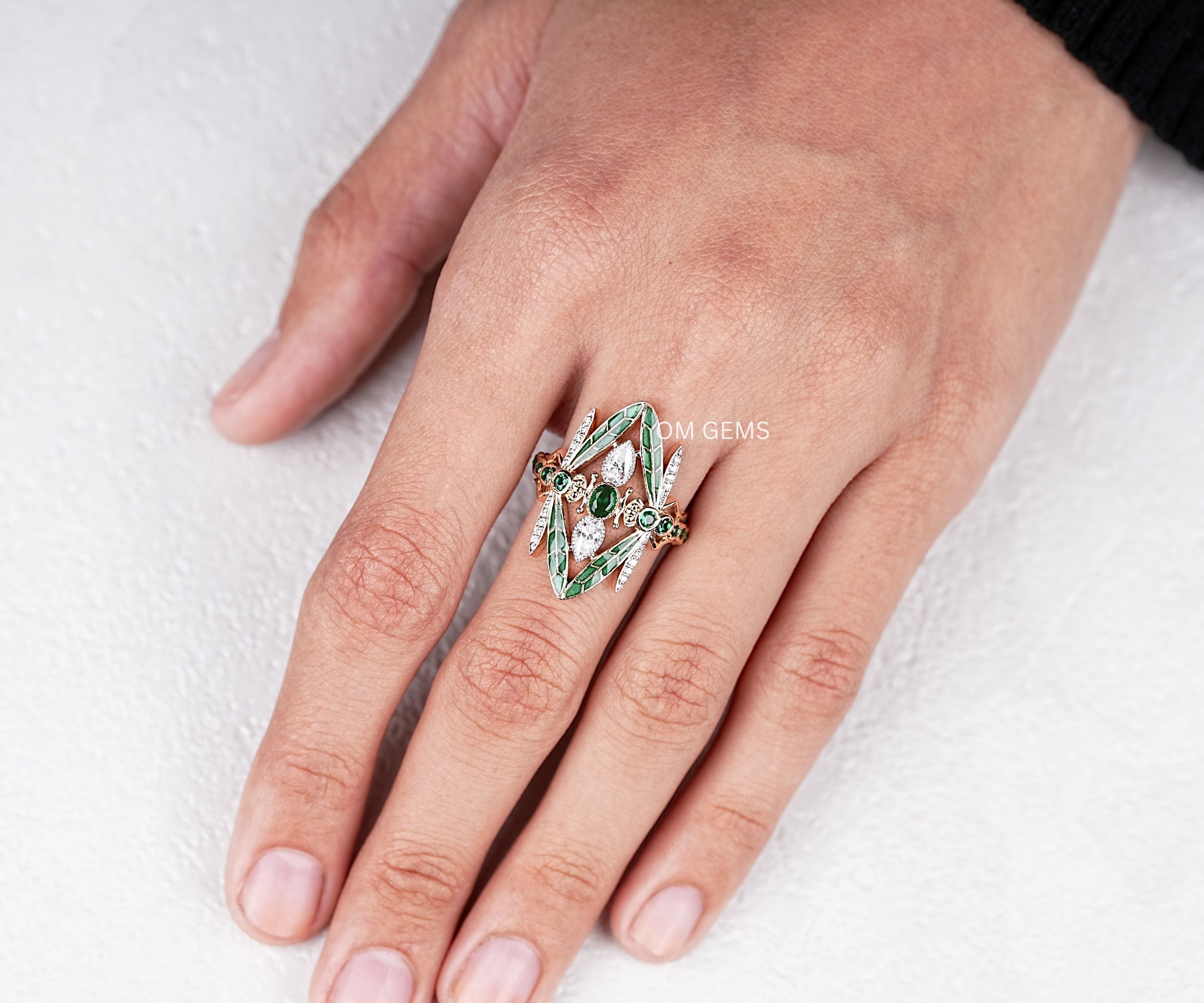 Dragonfly Enamel Ring