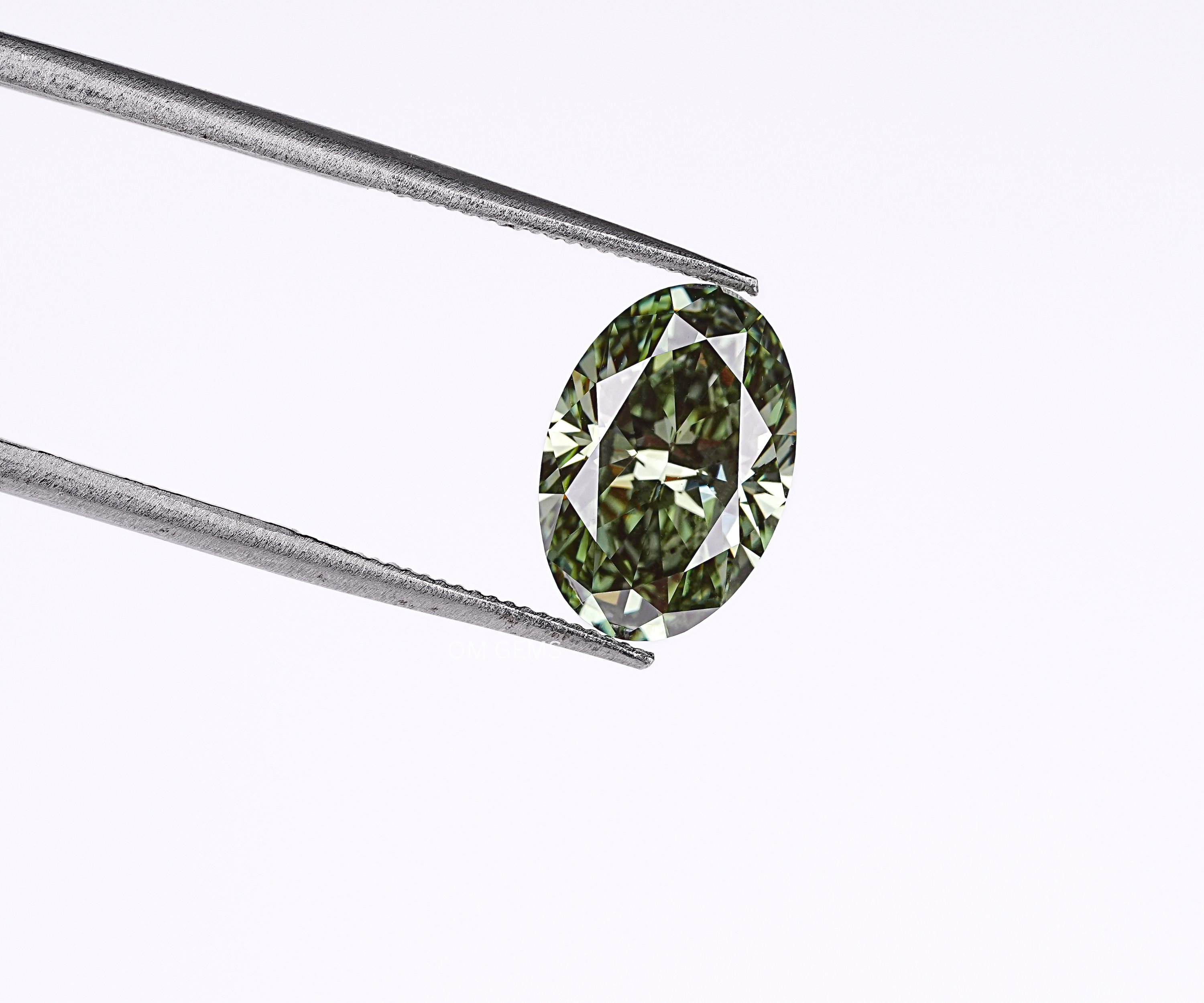 Green Oval Cut Lab Grown Diamond