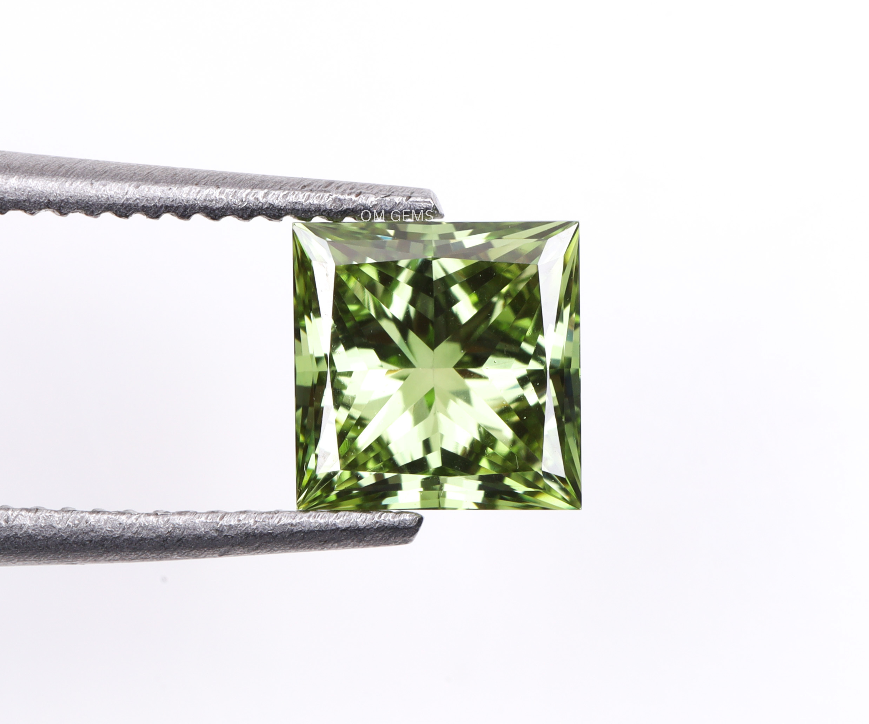 Green Princess Cut Lab Grown Diamond