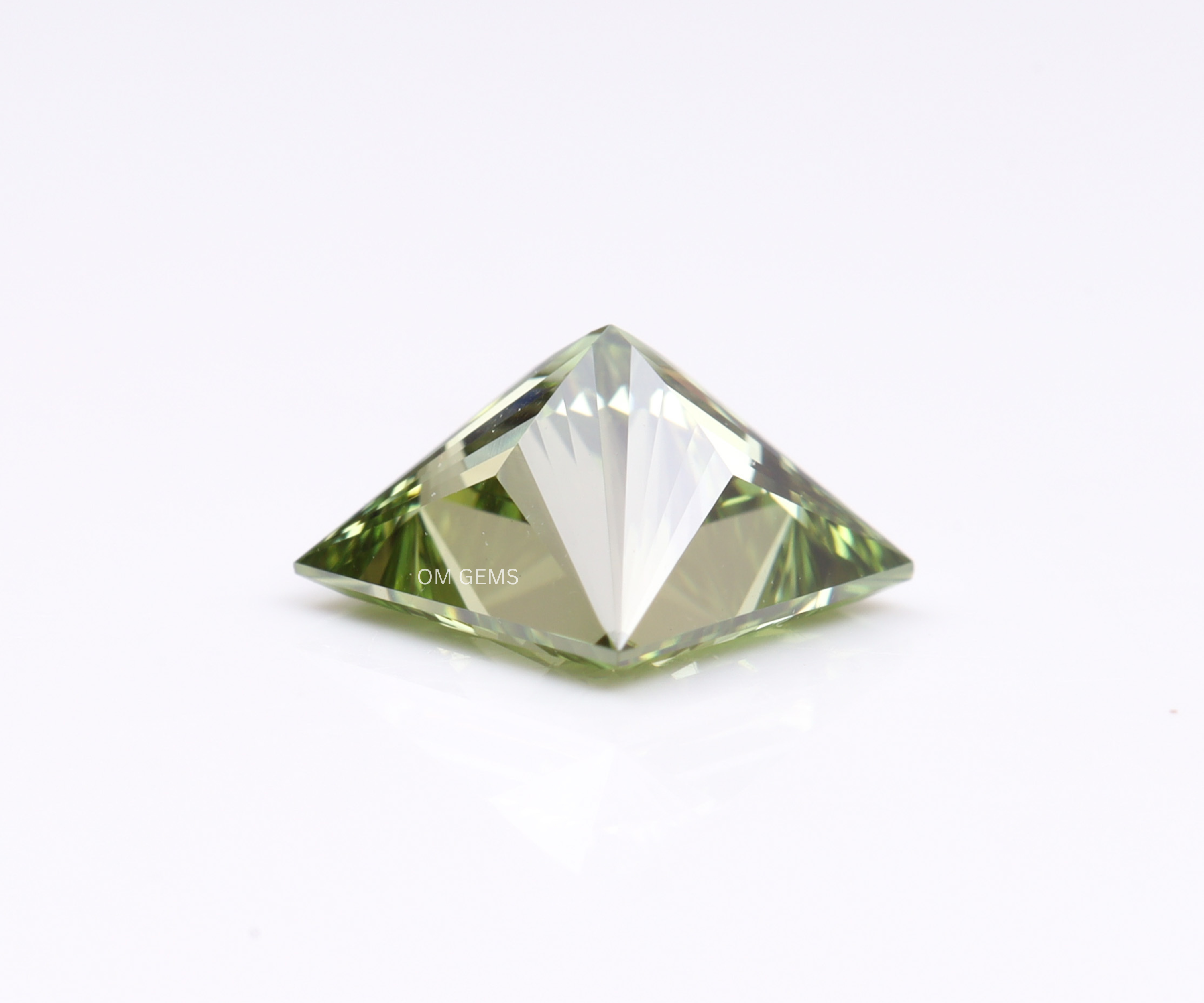 Green Princess Cut Lab Created Diamond