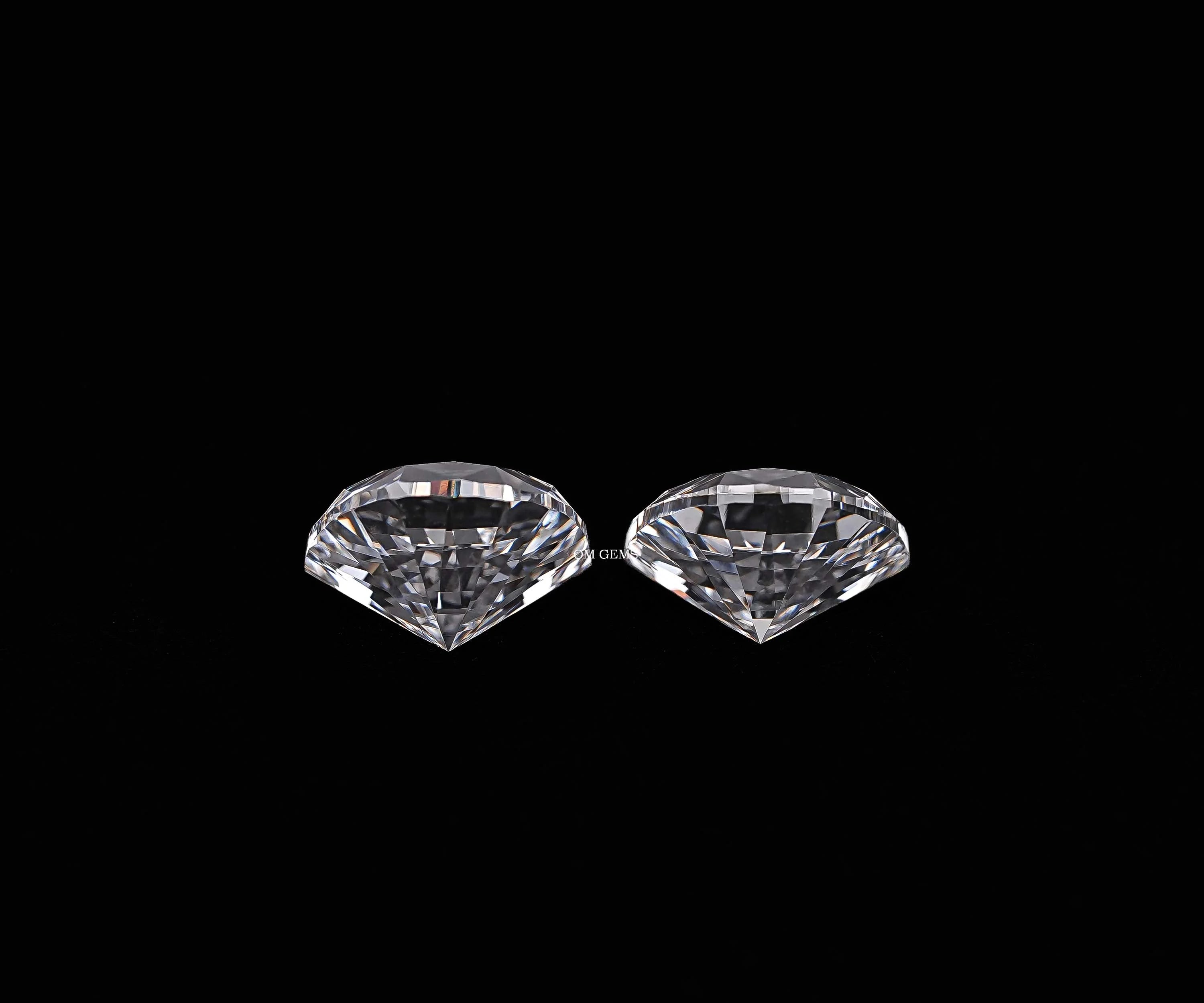 Half Moon Cut Lab Diamond Pair