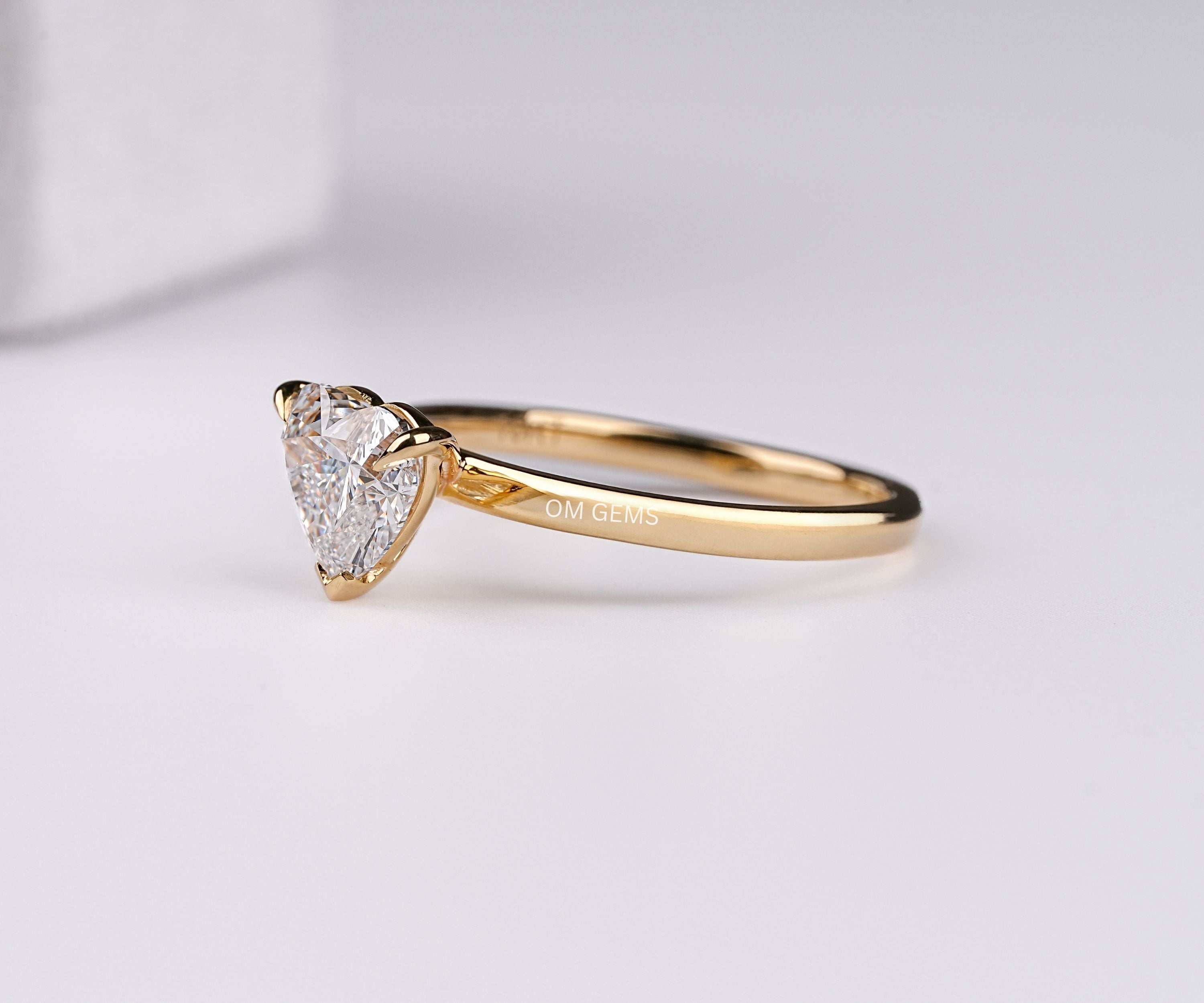 18k Yellow Gold Heart Shaped Lab Grown Diamond Engagement Ring