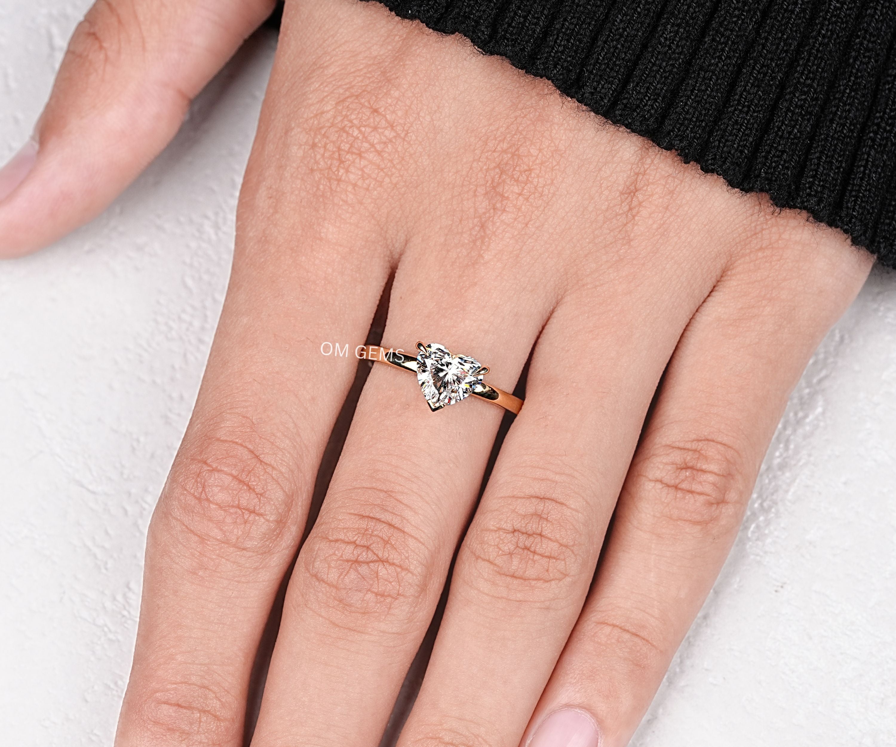 Heart Shaped Lab Grown Diamond Engagement Ring