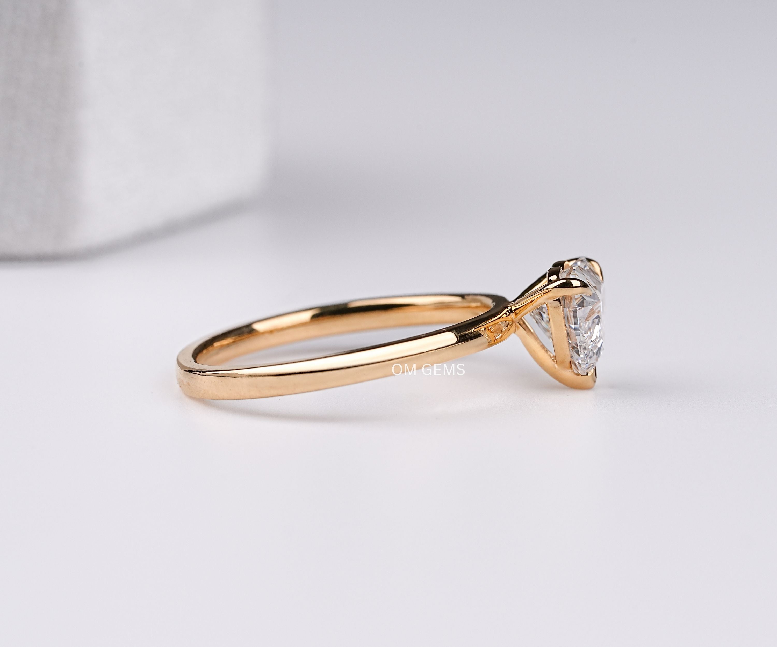 Heart Shaped Lab Grown Diamond Ring In Yellow Gold