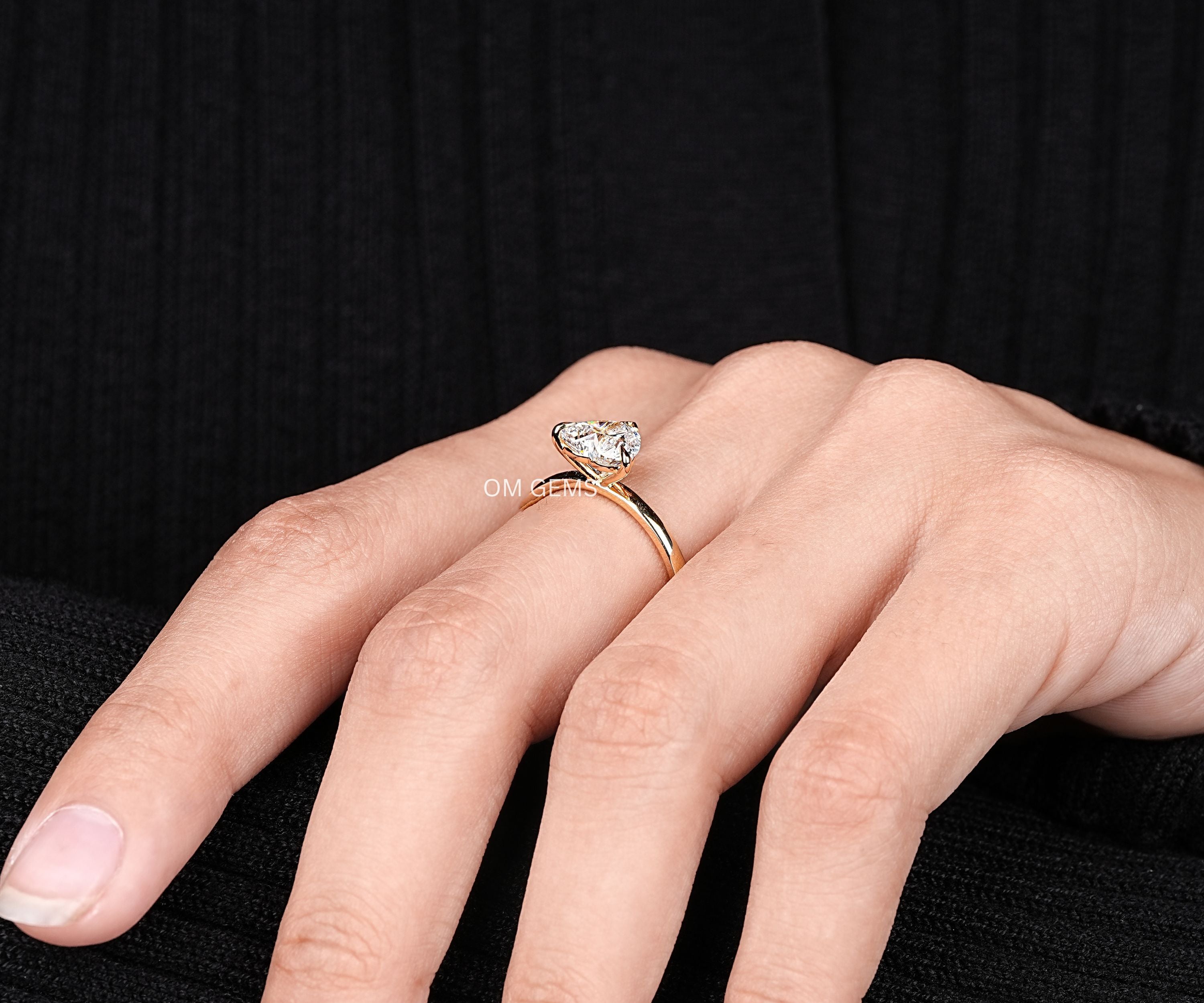Lab Grown Heart Shaped Diamond Solitaire Ring