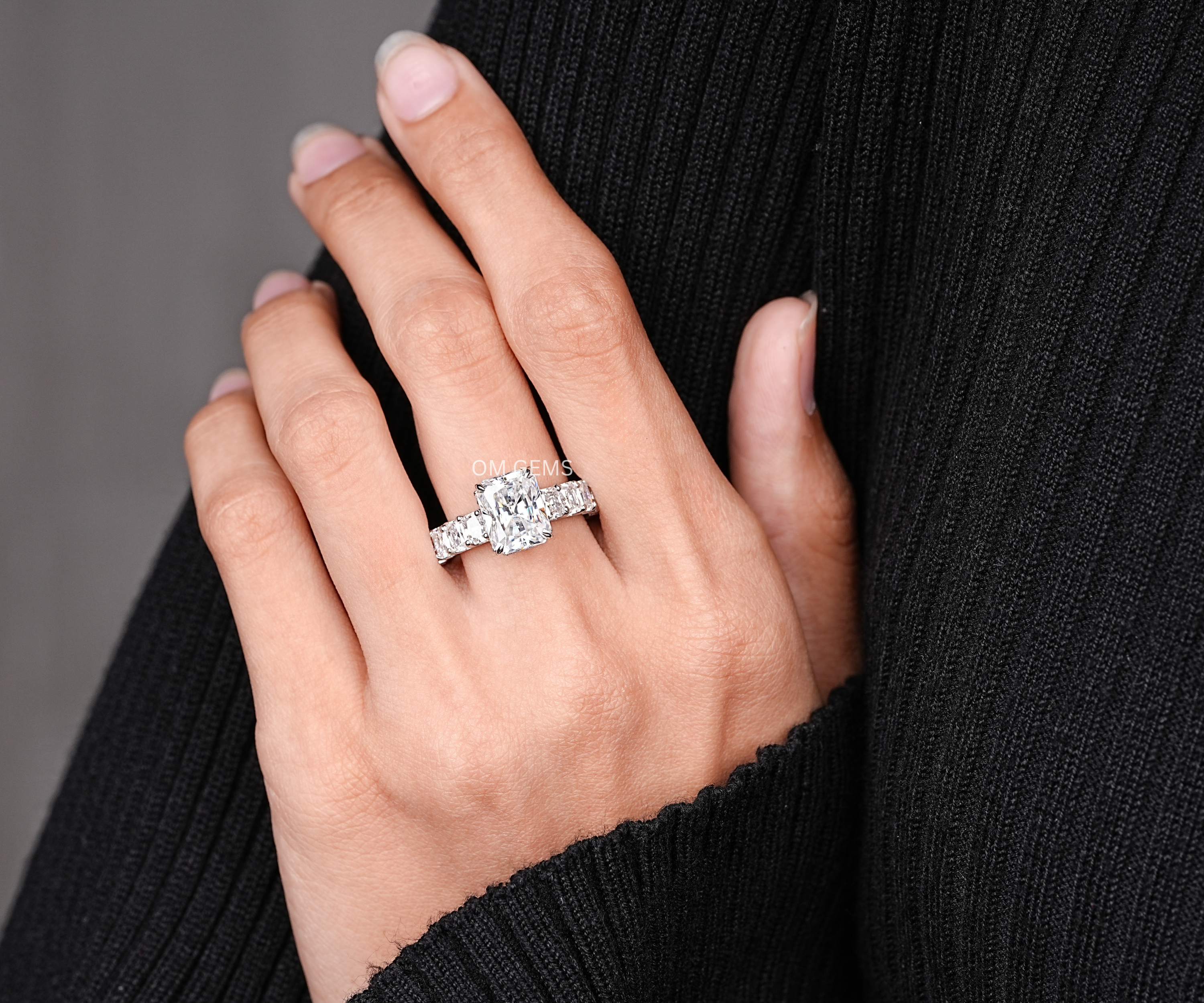 Radiant Cut Lab Grown Diamond Engagement Ring
