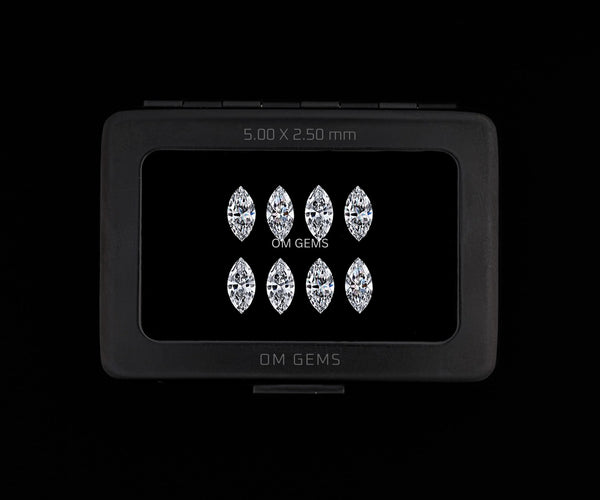 5.00x2.50mm Marquise Shape Melee Loose Lab Grown CVD Diamond DEF Color VVS VS Clarity