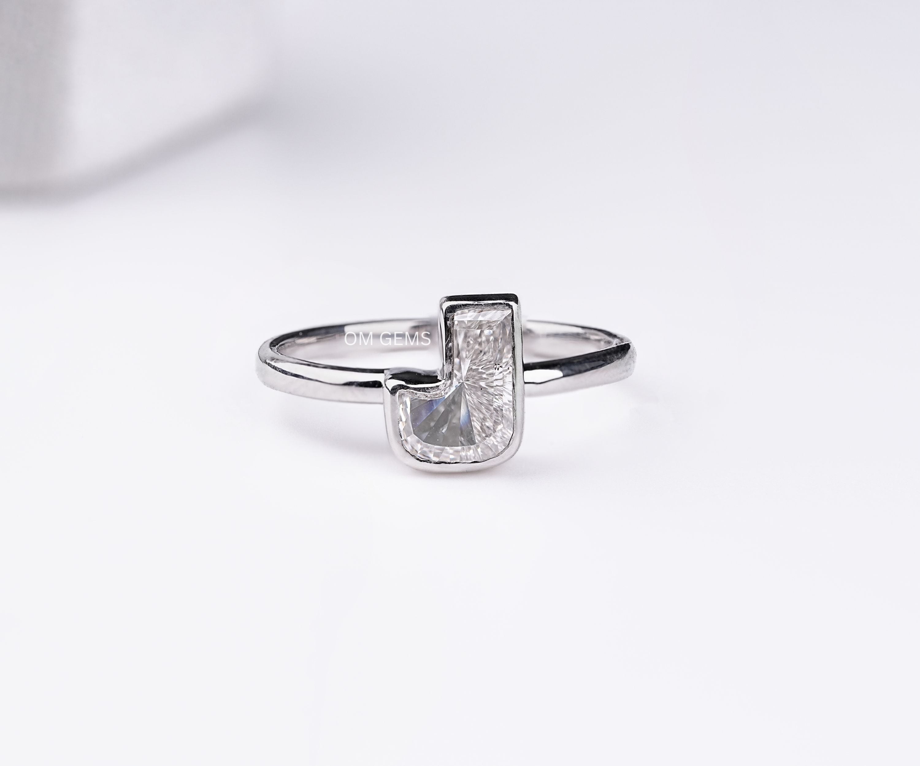 J Alphabet Lab Grown Diamond Initial Ring