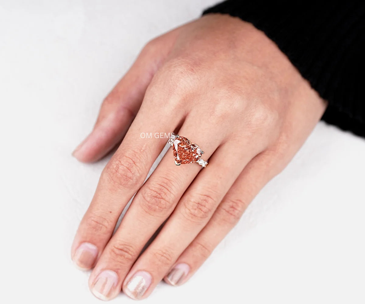 Heart Cut Lab Diamond Engagement Ring