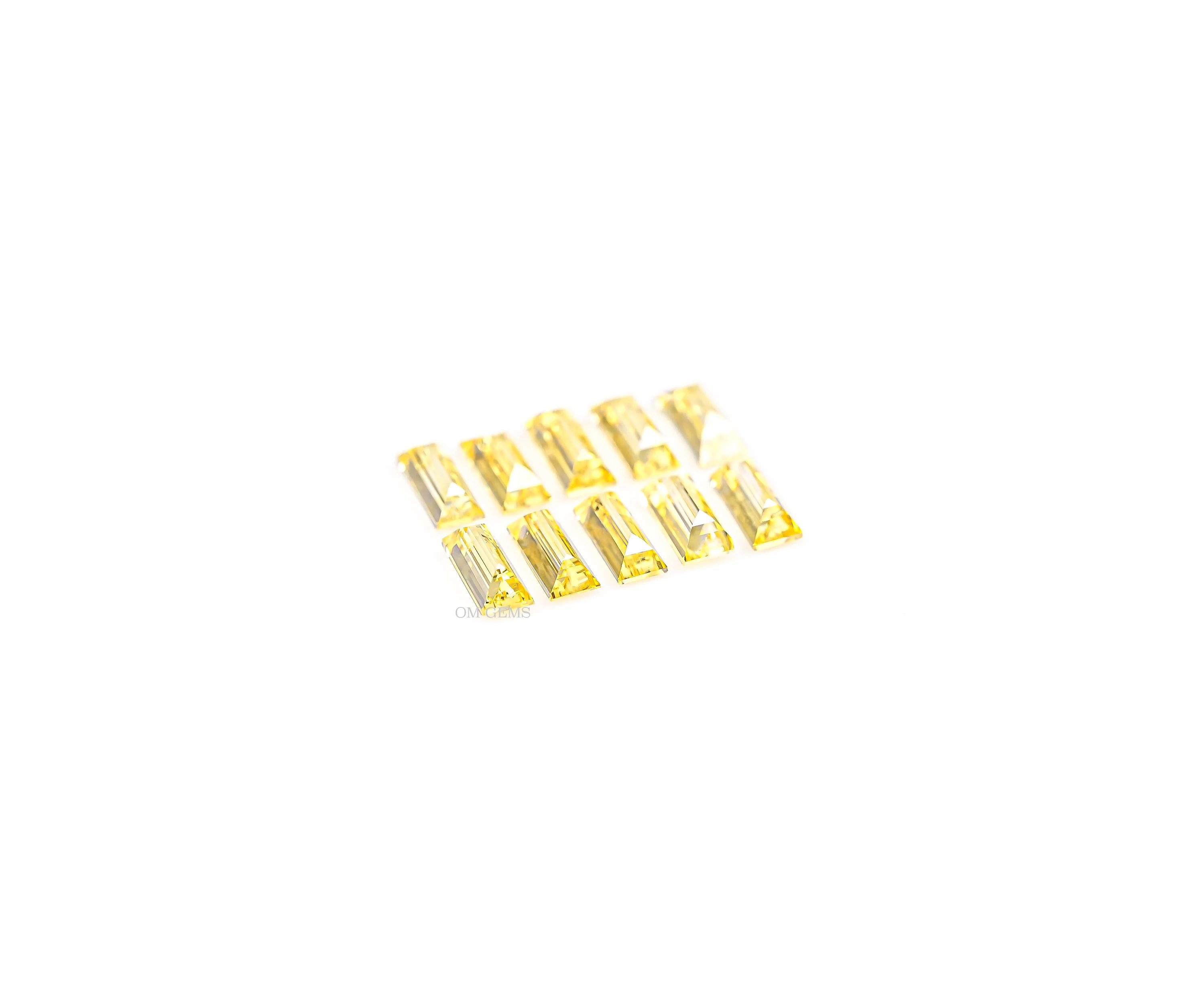 Yellow Baguette Shaped Lab Grown Melee Diamond