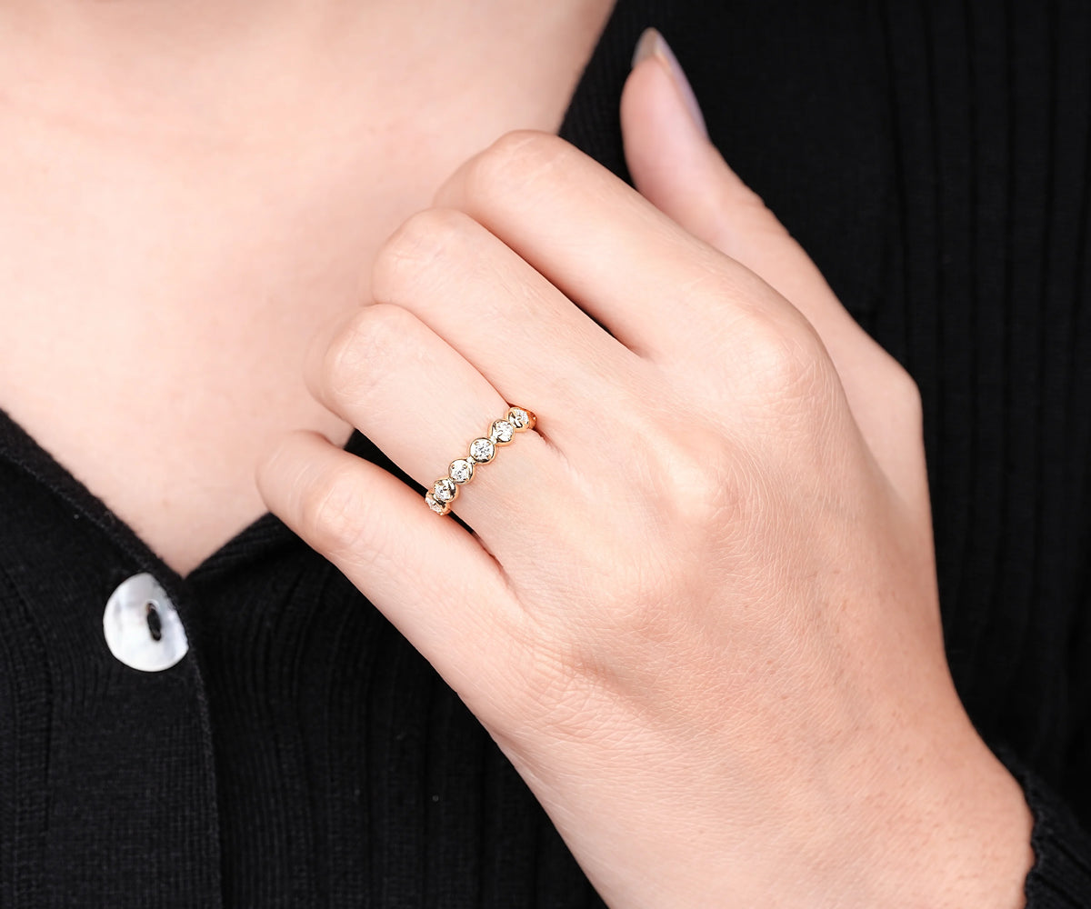 Bezel Bubble Full Eternity Round Lab Diamond Wedding Band