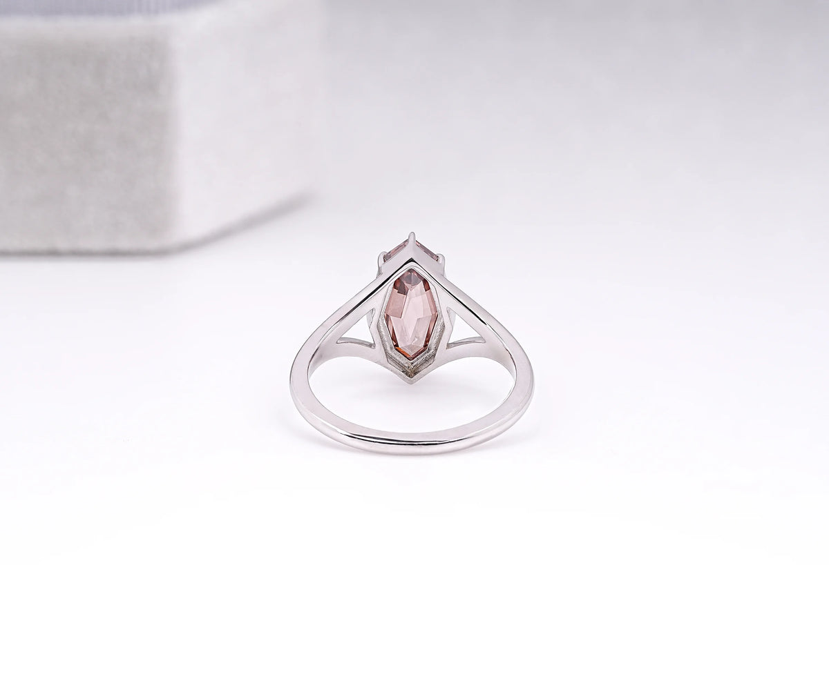 Solitaire Split Shank Fancy Champagne Marquise Shape Lab Diamond Engagement Ring