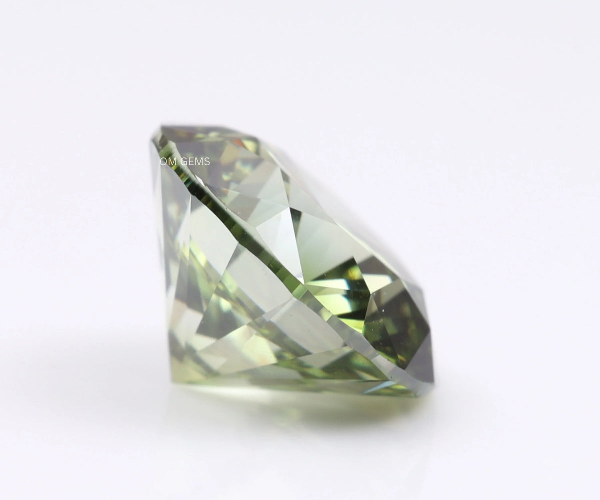 1.03 Carat Fancy Green Round Brilliant Cut Lab Created Loose Diamond