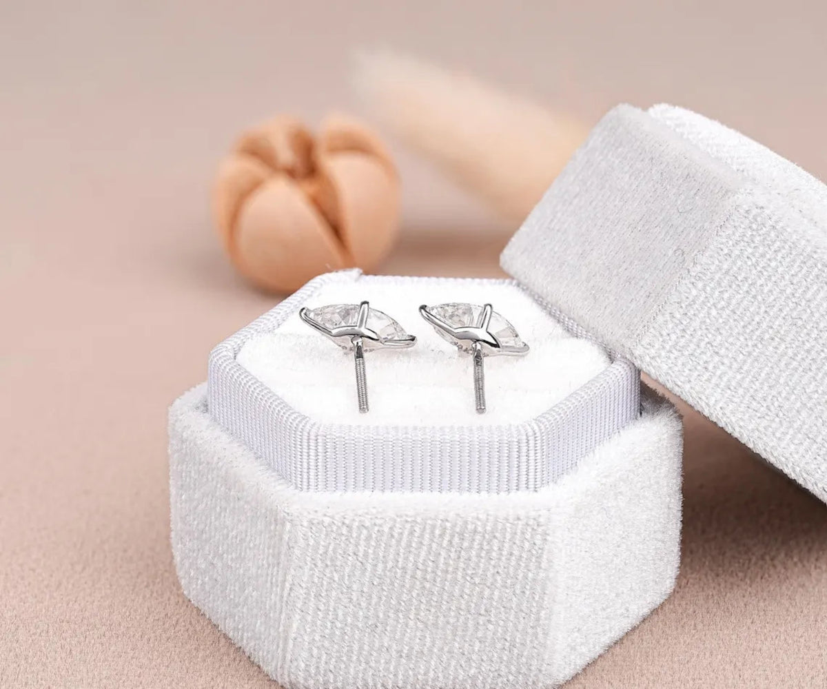 Solitaire Stud Marquise Shape Lab Diamond Gift for Her Earrings