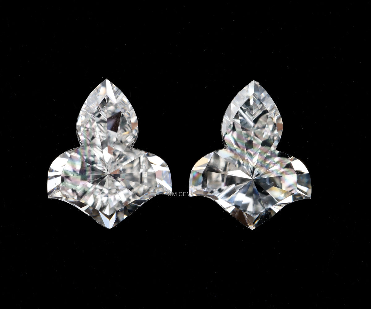 2.26 Carat Leaf Shape Full Cut Lab Grown Matched Diamond Pair