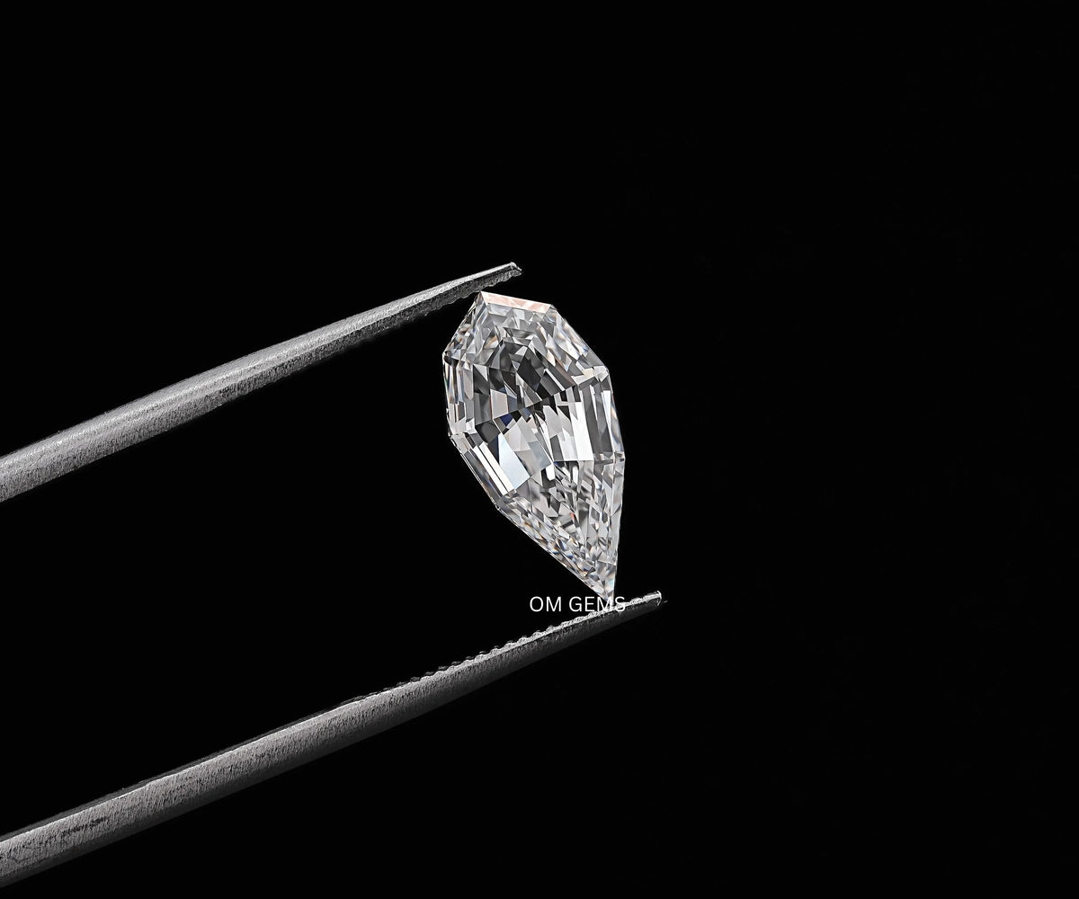Elongated Pear Step Cut Lab Created Loose Diamond