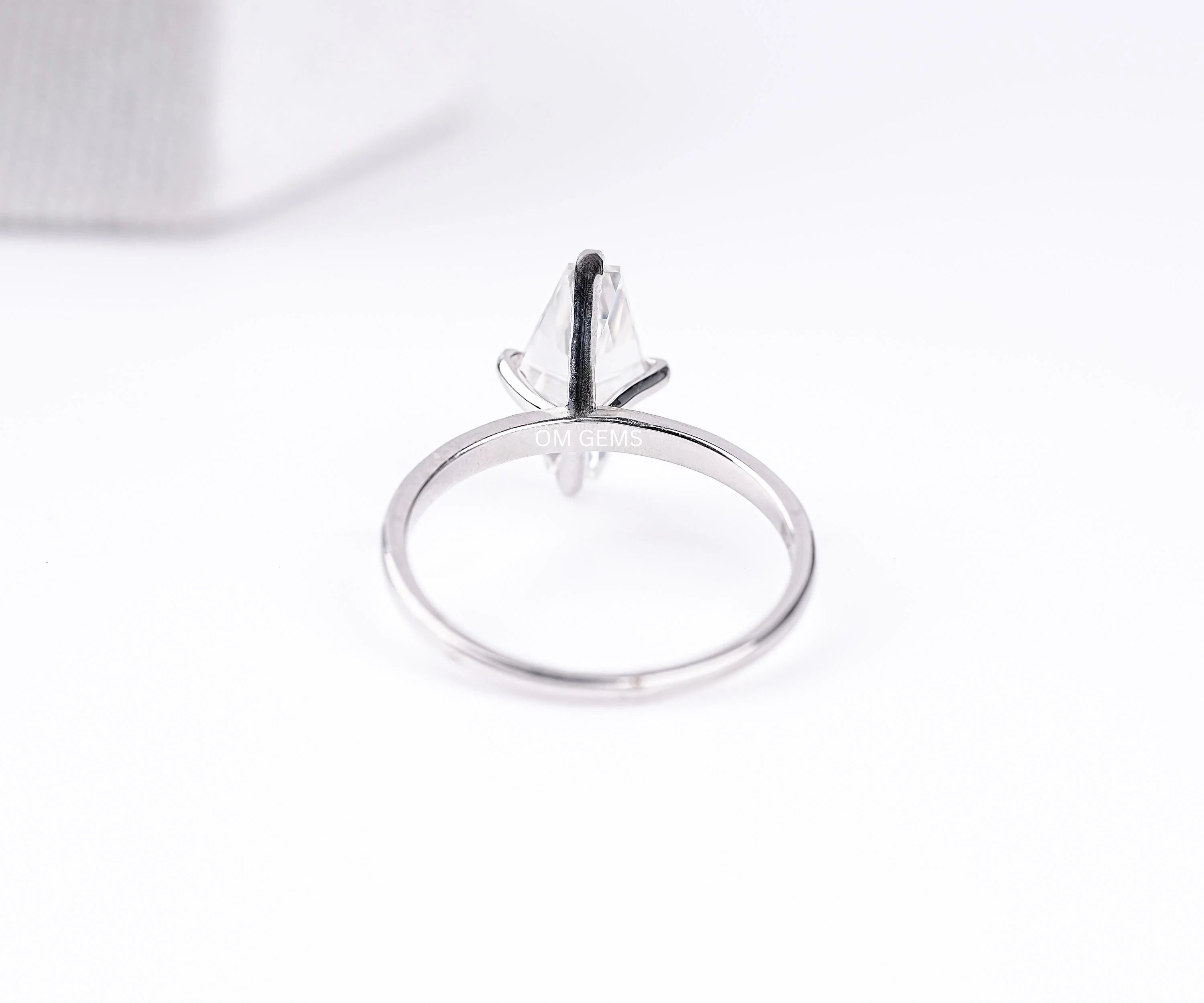 Lozenge Cut Lab Grown Diamond Ring