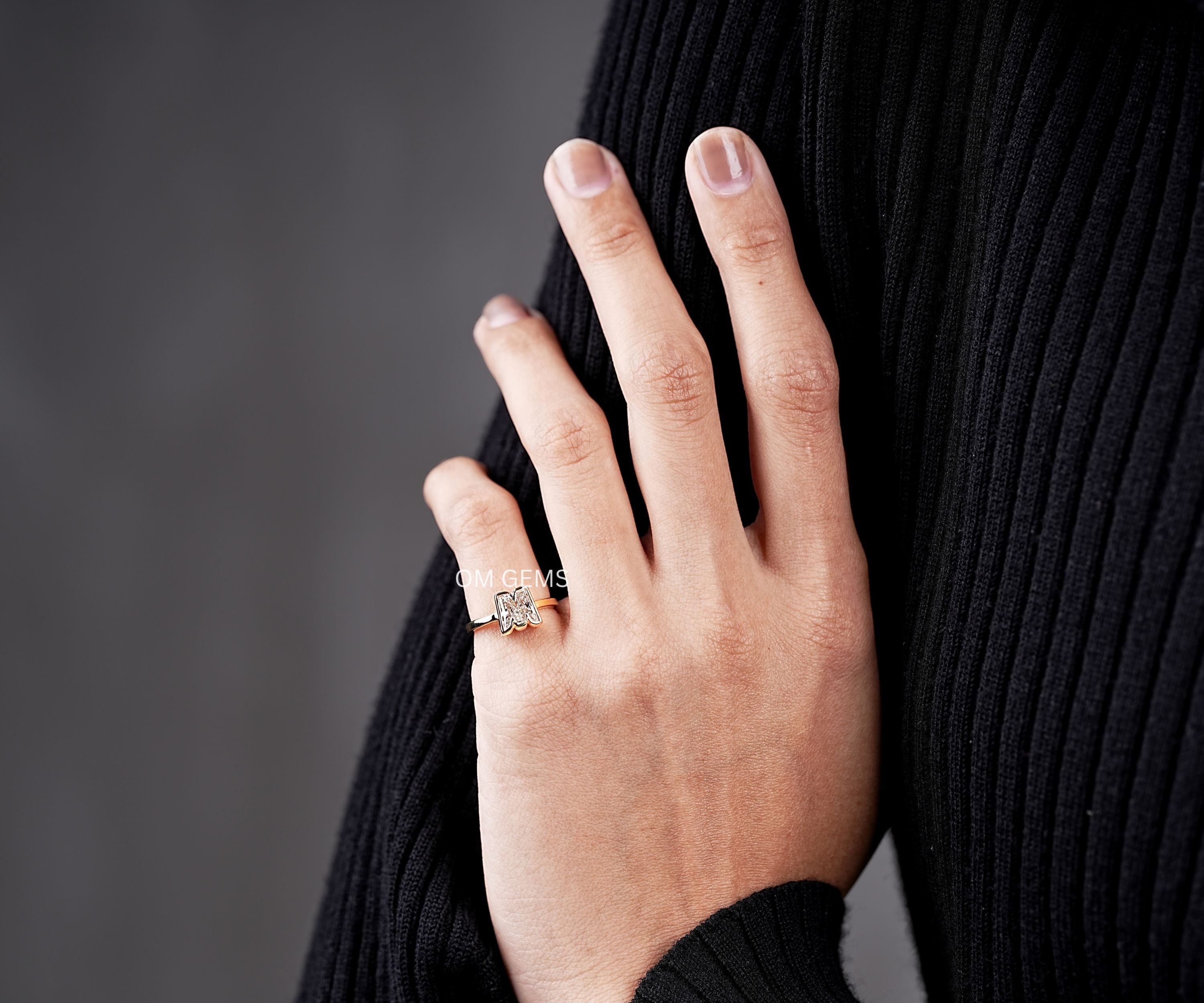 M Letter Initial Ring