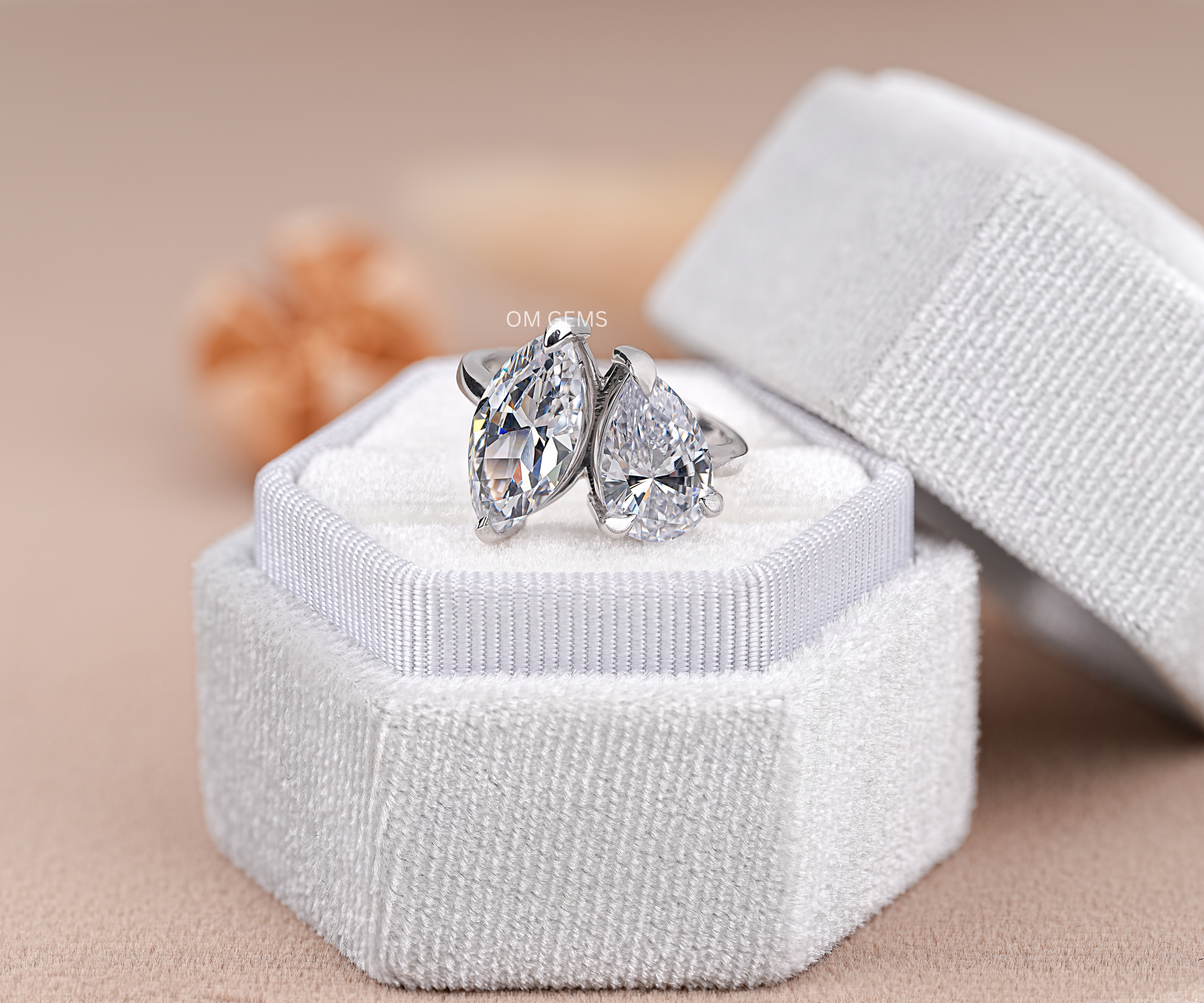 Marquise And Pear Shape Lab Grown Diamond Toi Et Moi Ring