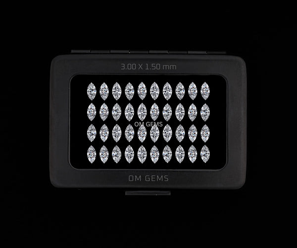 3.00x1.50mm Marquise Shape Melee Loose Lab Grown CVD Diamond DEF Color VVS VS Clarity