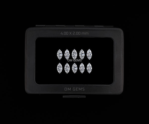 4.00x2.00mm Marquise Shape Melee Loose Lab Grown CVD Diamond DEF Color VVS VS Clarity