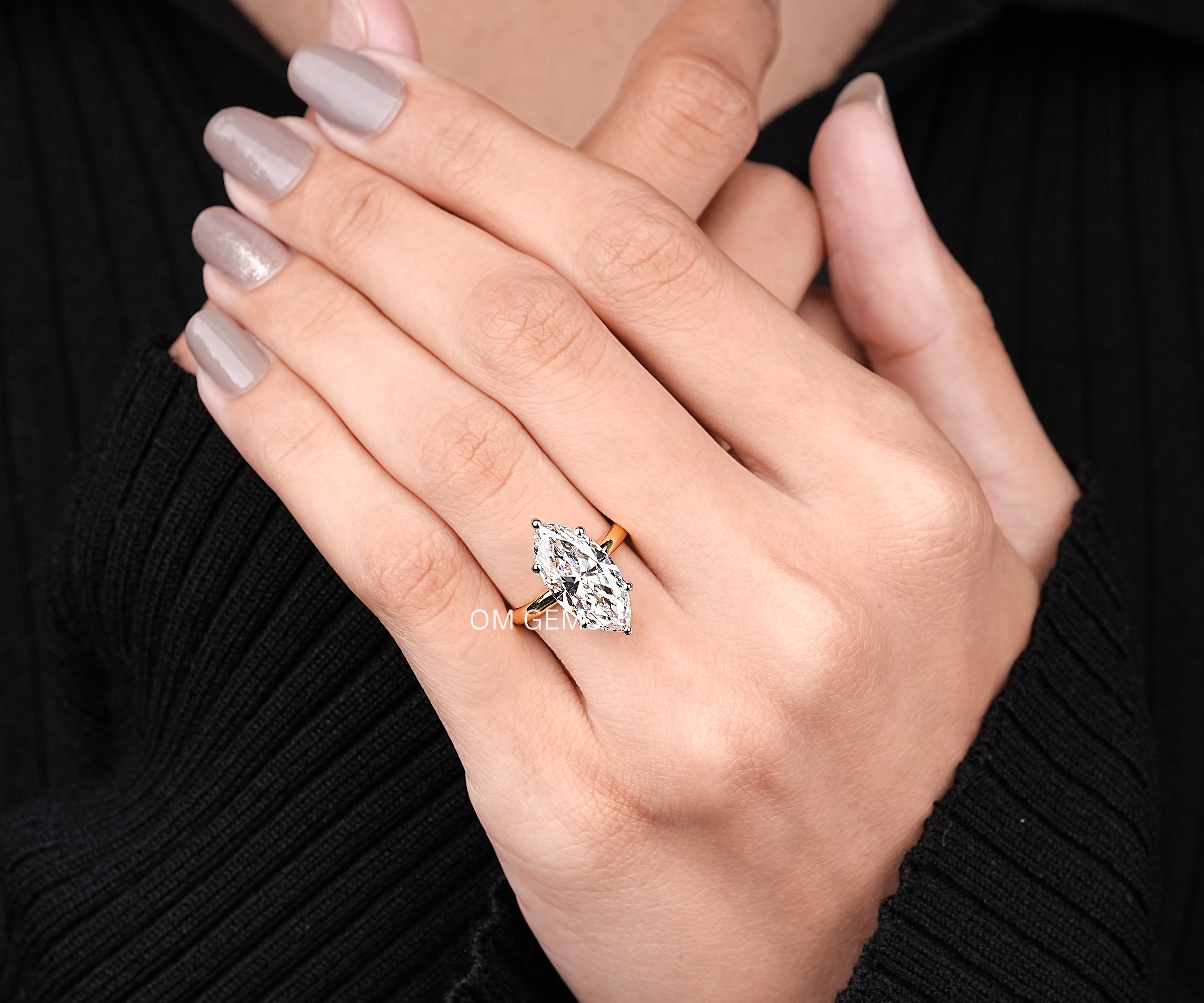 Marquise Cut Solitaire Diamond Engagement Ring