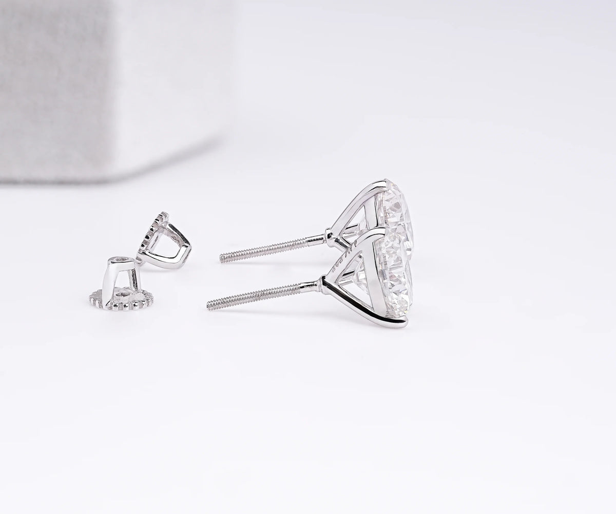 Martini Round Shape Lab Grown Diamond Birthday Gift Earrings