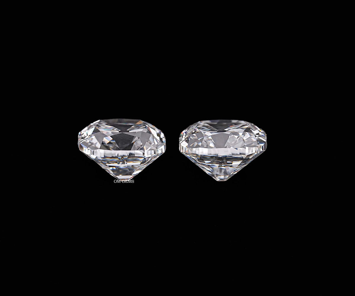 8.08 Carat Cushion Old Mine Cut Lab Created Matched Diamond Pair