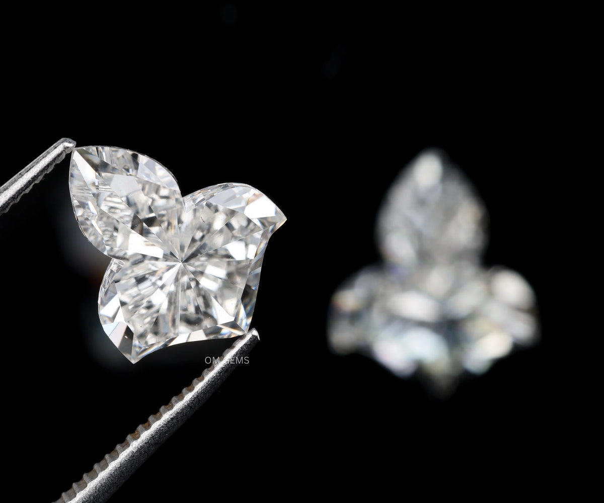2.26 Carat Leaf Shape Full Cut Lab Grown Matched Diamond Pair