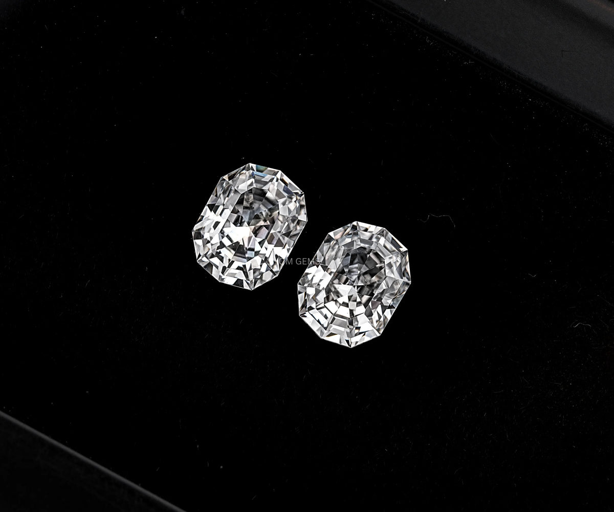 4.46 Carat Oval Step Cut Lab Grown Diamond Matched Pair