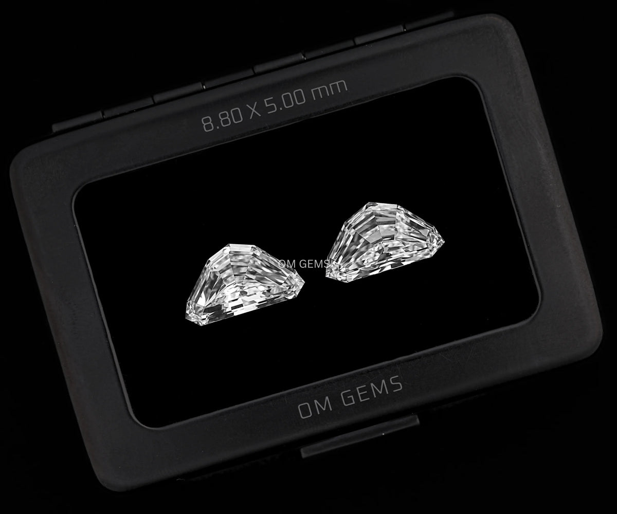 1.92 Carat Trillion Step Cut Lab Grown Matched Diamond Pair