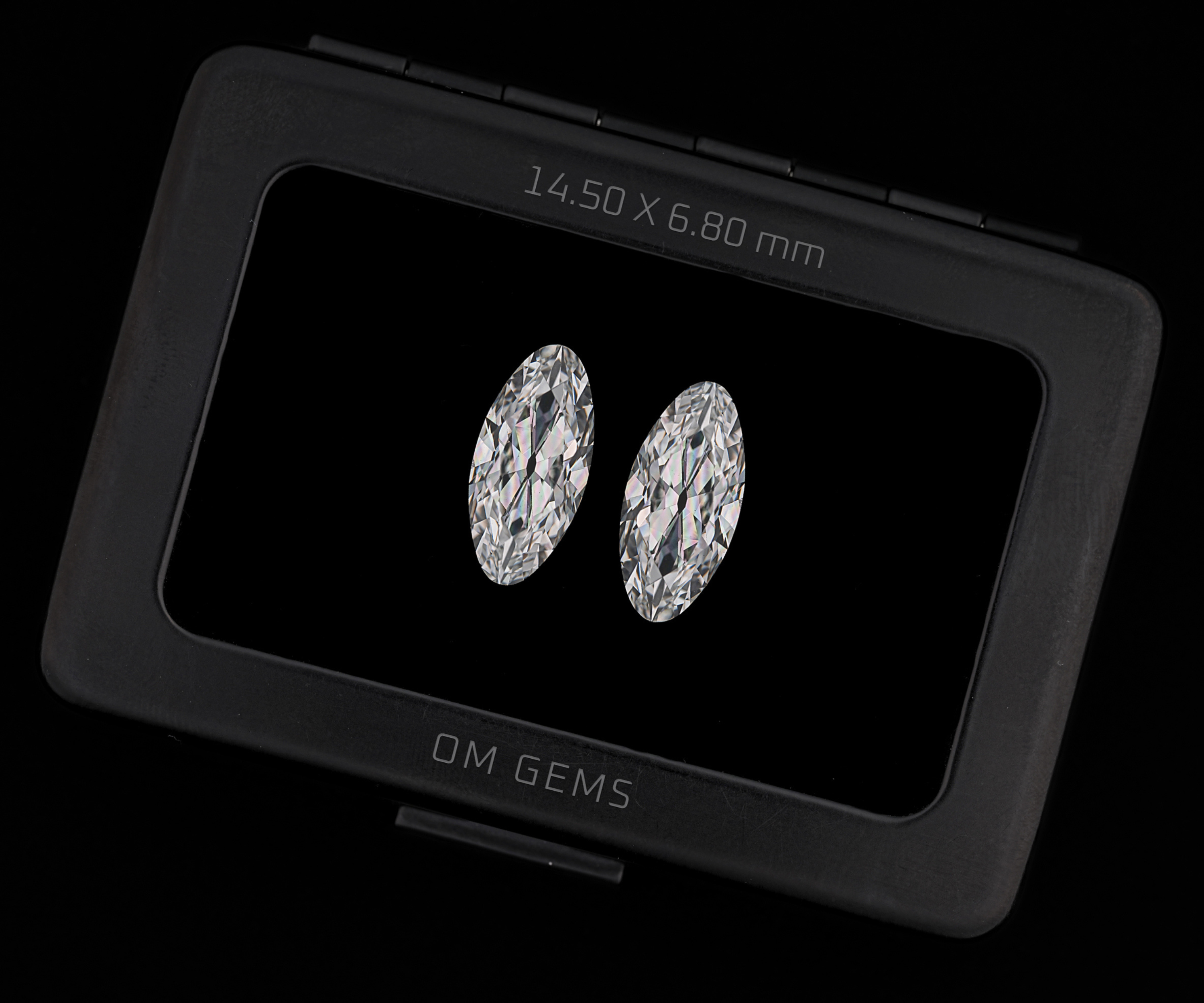 Matching Pair Of Moval Lab Grown Diamond