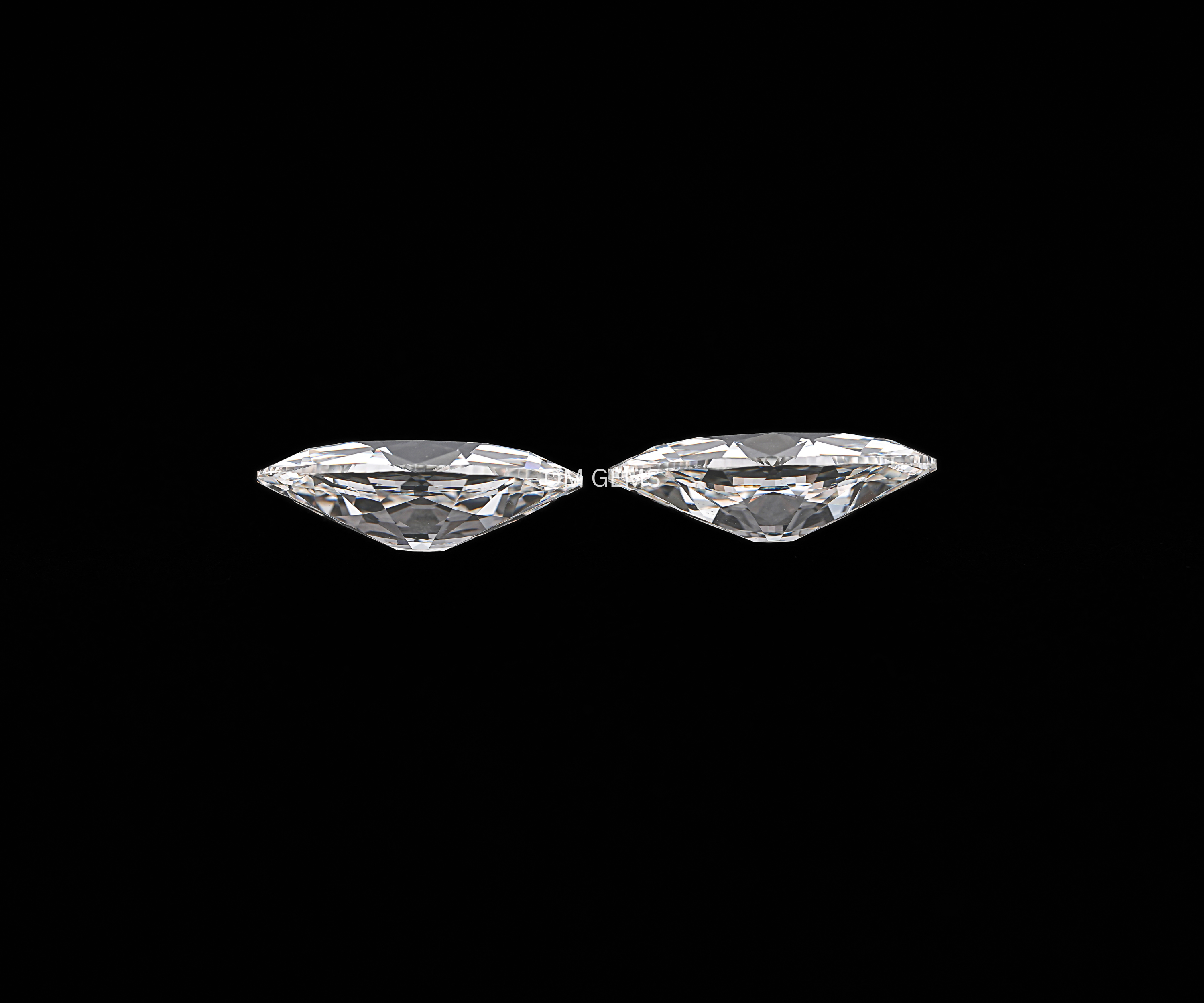 Matching Pair Of Moval Lab Grown Diamond