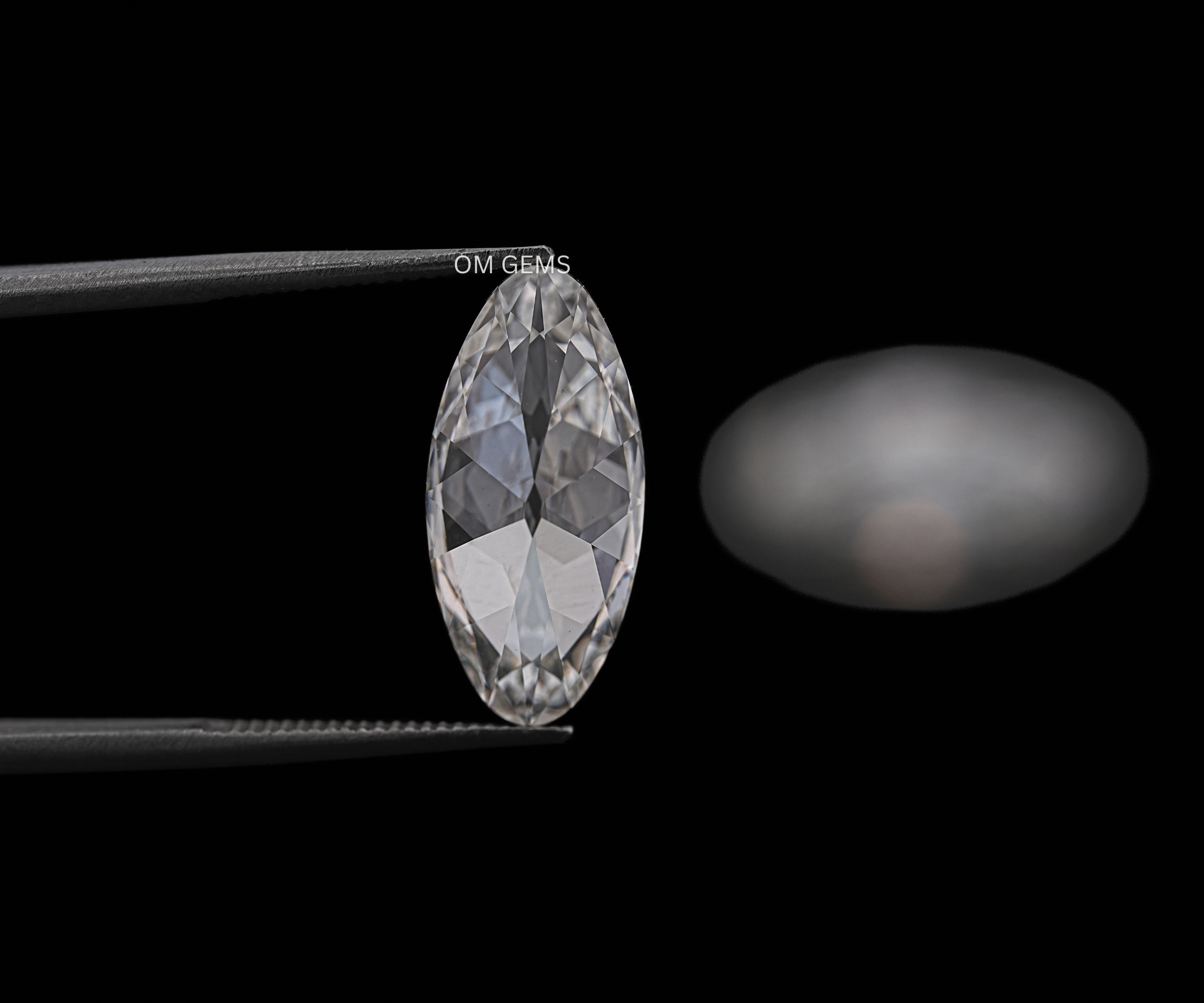 Matching Pair Of Moval Lab Grown Diamond